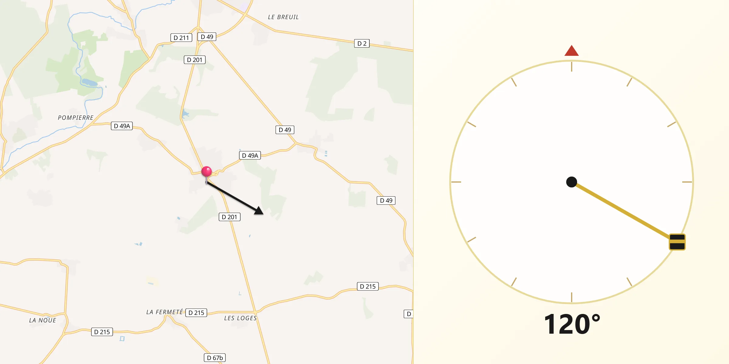 Direction vers la Qibla depuis Seine-et-Marne