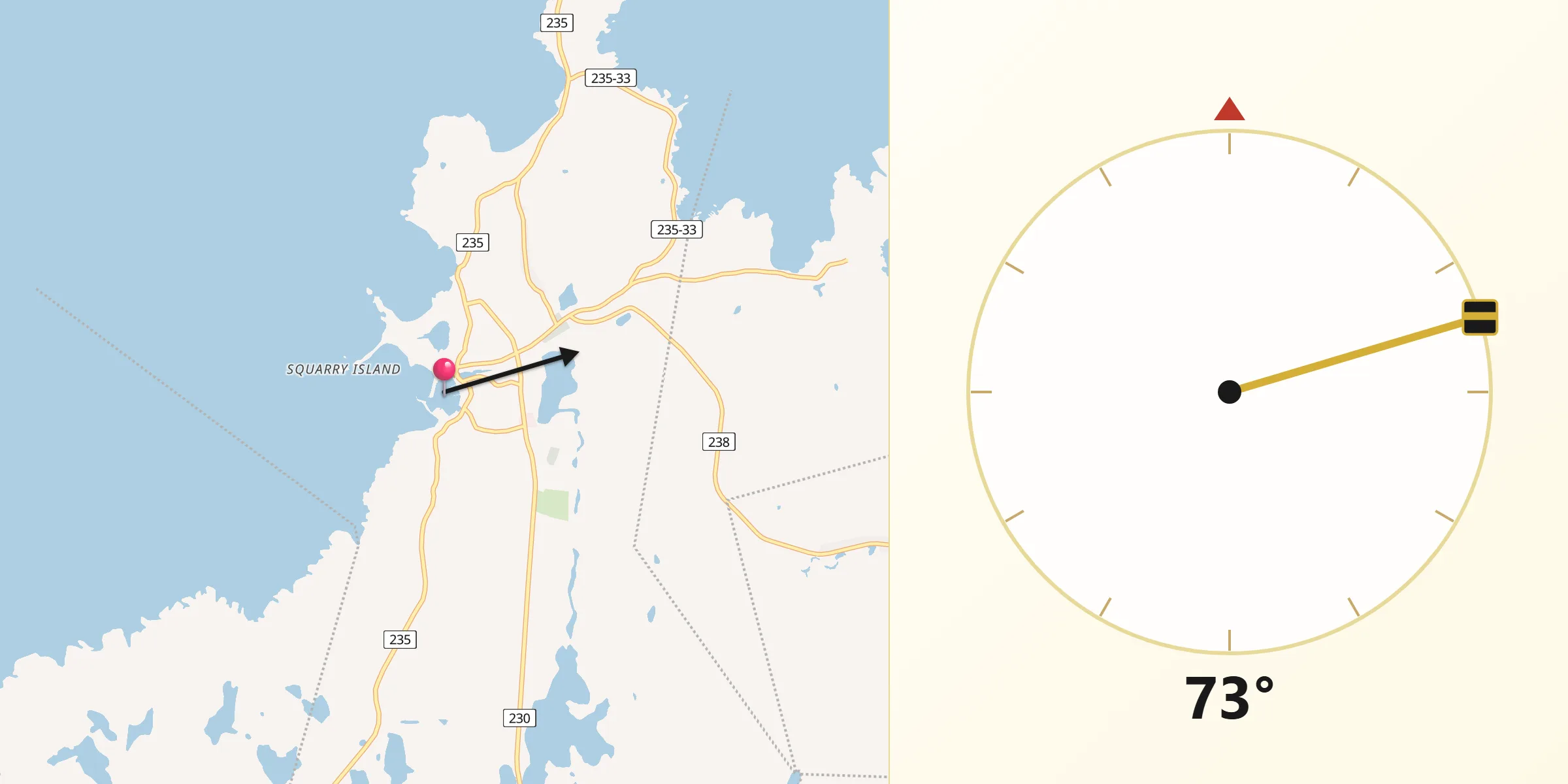 Qibla Direction from Bonavista