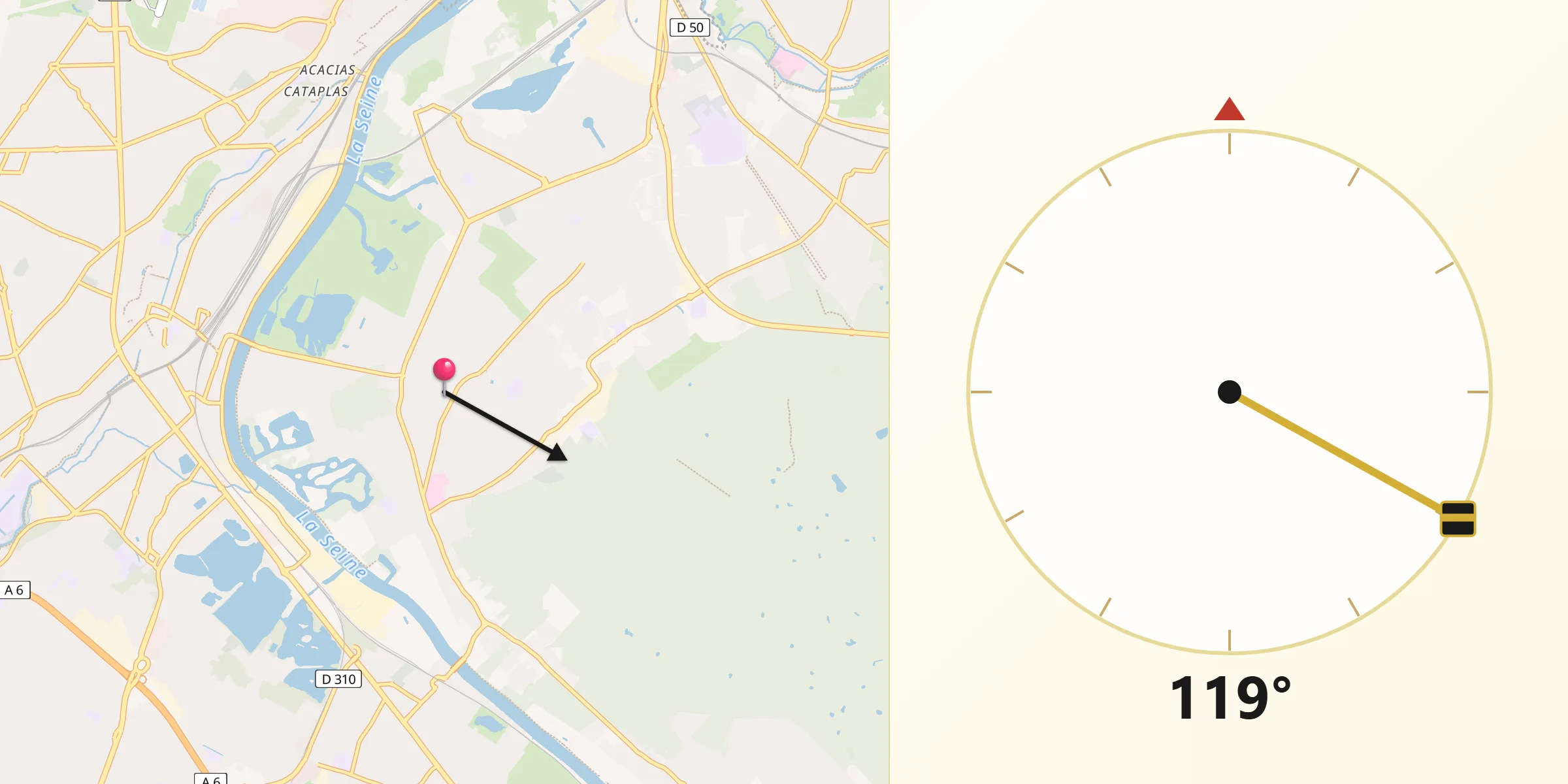 Direction vers la Qibla depuis Draveil