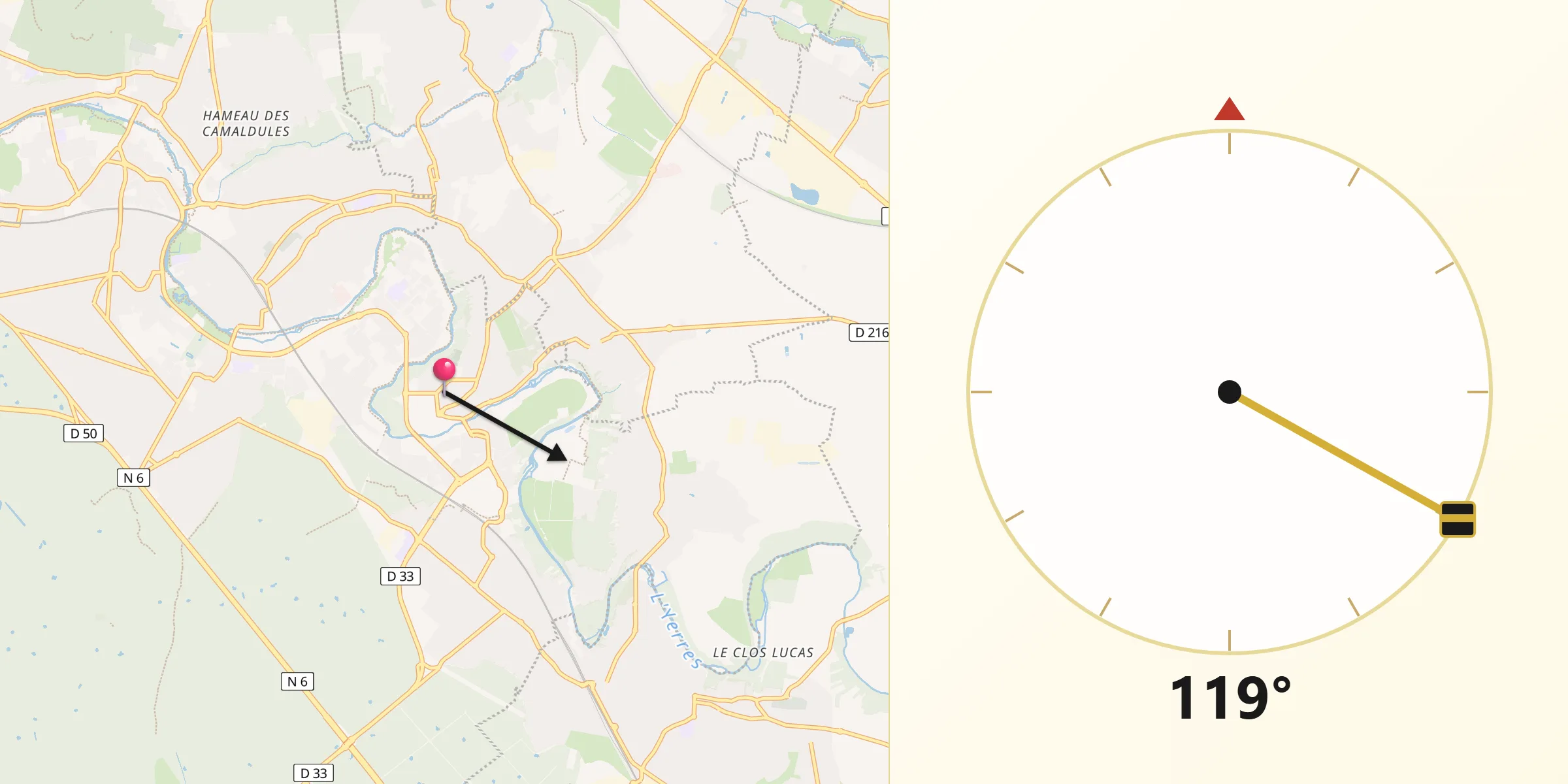 Direction vers la Qibla depuis Boussy-Saint-Antoine