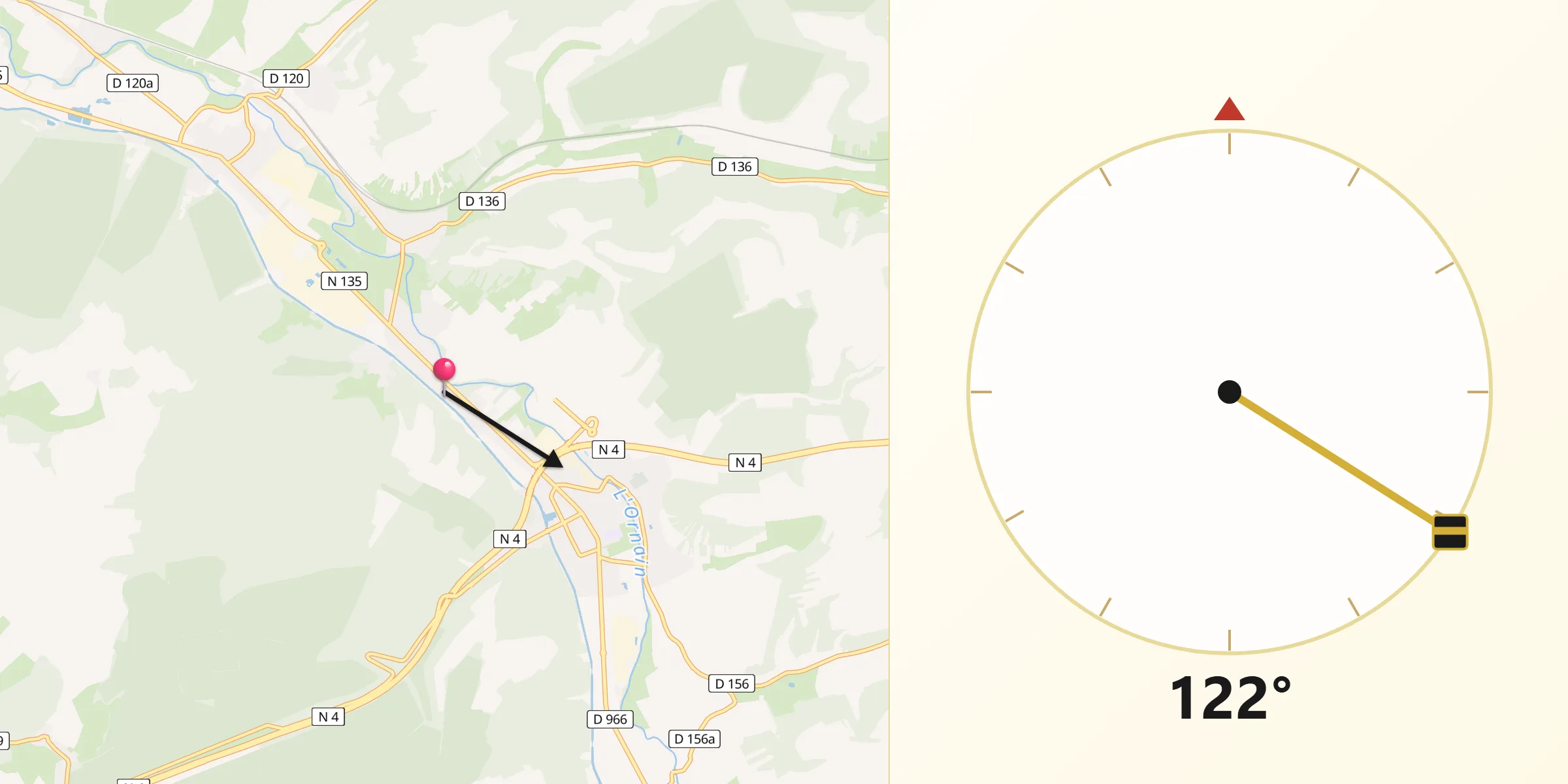 Direction vers la Qibla depuis Velaines