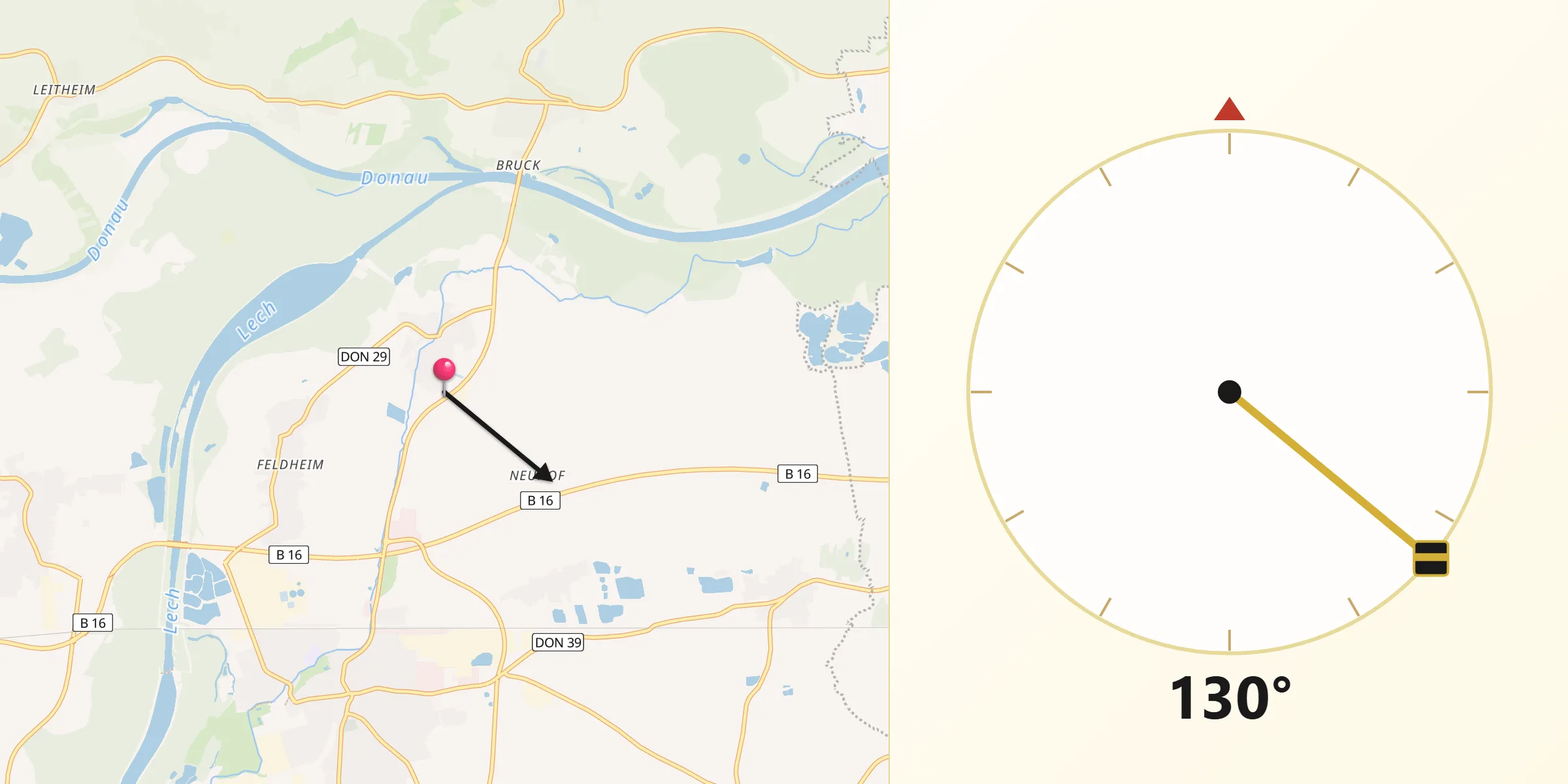Qibla-Richtung von Niederschönenfeld