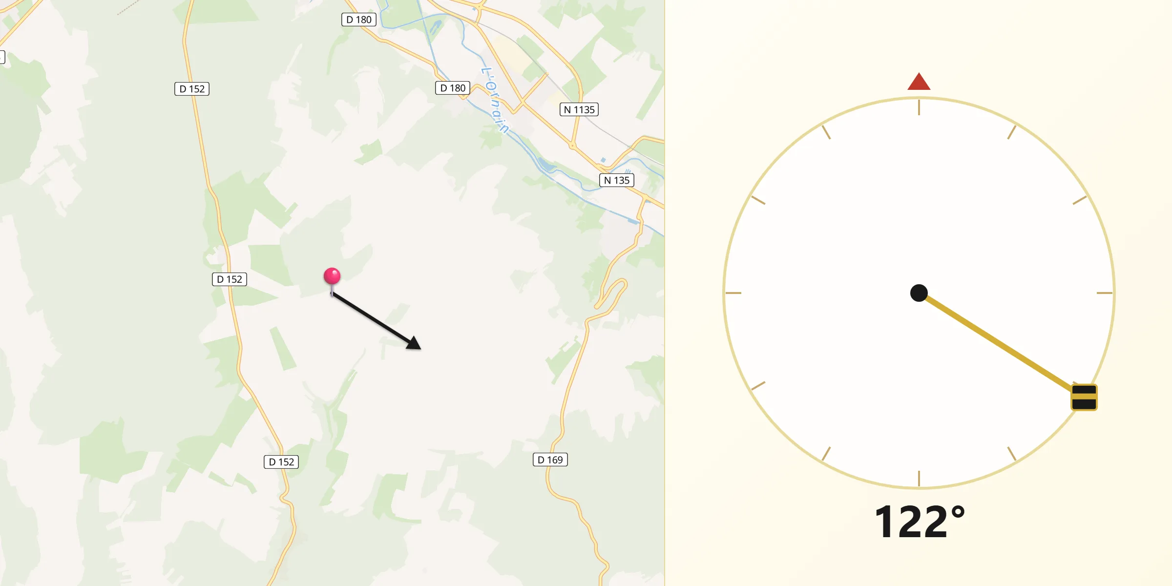 Direction vers la Qibla depuis Tannois