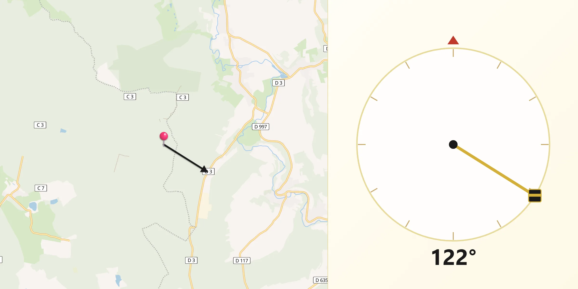 Direction vers la Qibla depuis Robert-Espagne
