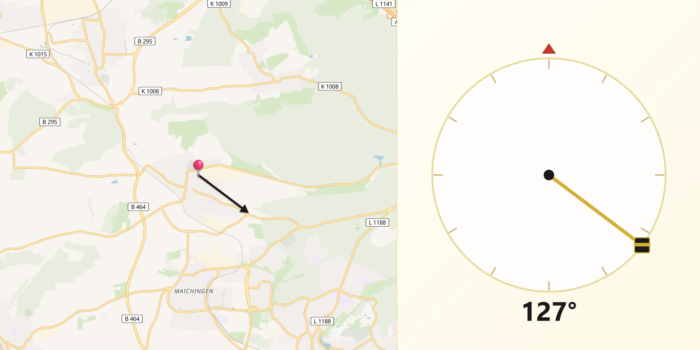 Qibla-Richtung von Magstadt