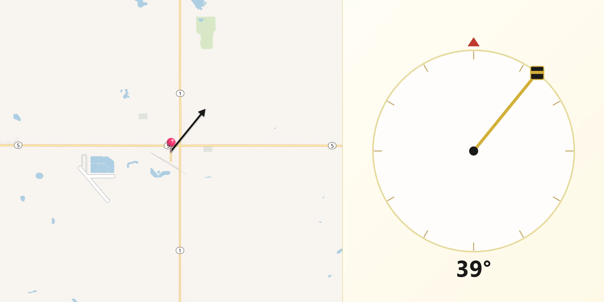 Qibla Direction from Langdon