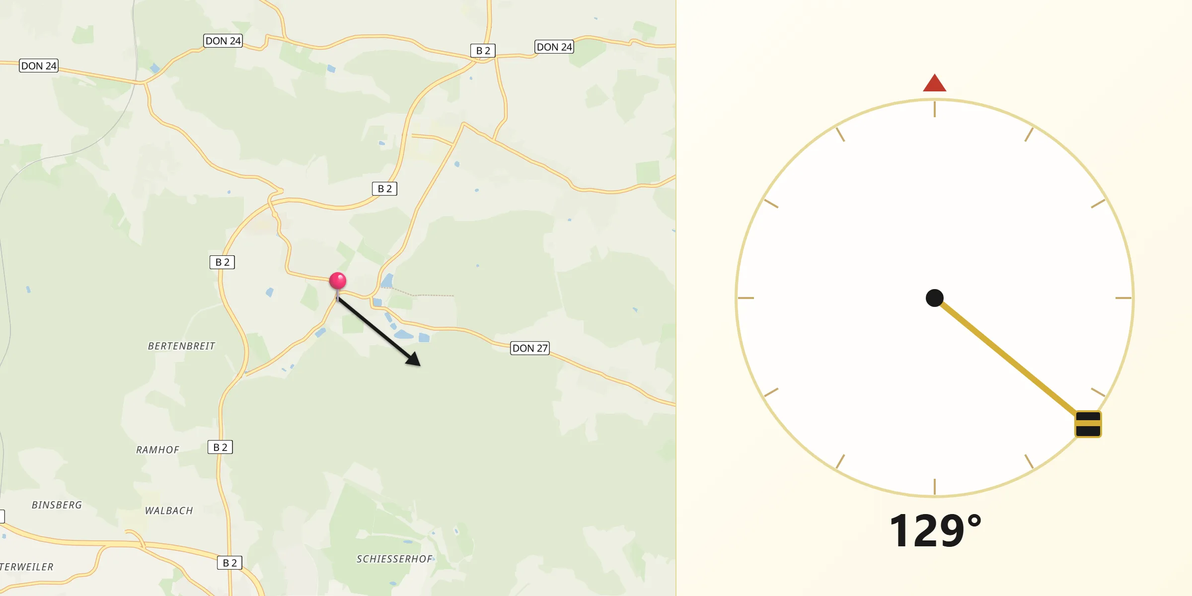 Qibla-Richtung von Kaisheim