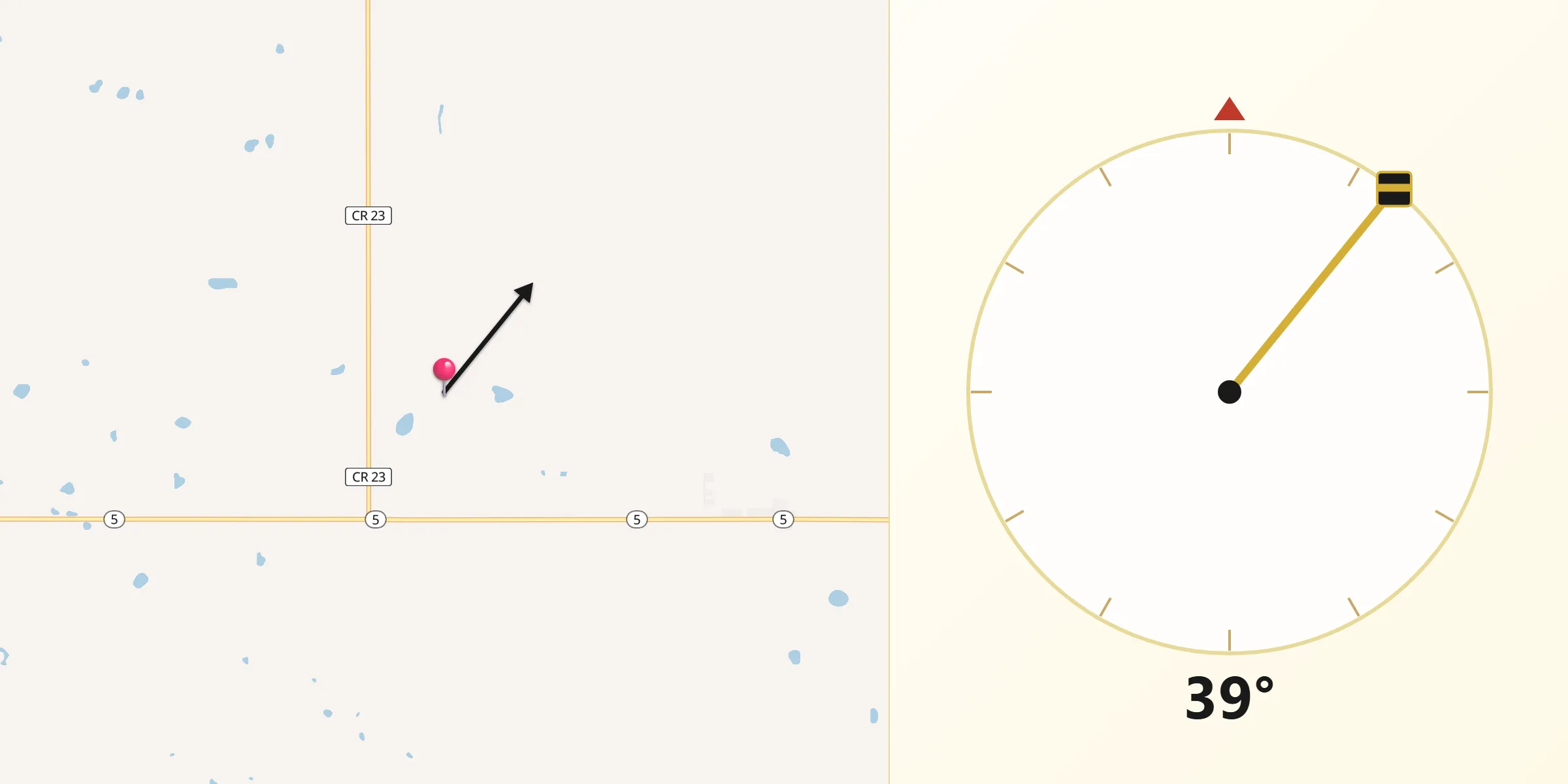 Qibla Direction from Cavalier County