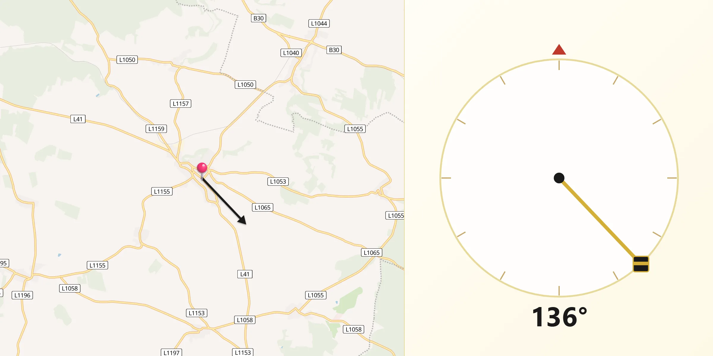 Qibla-Richtung von Weitersfeld