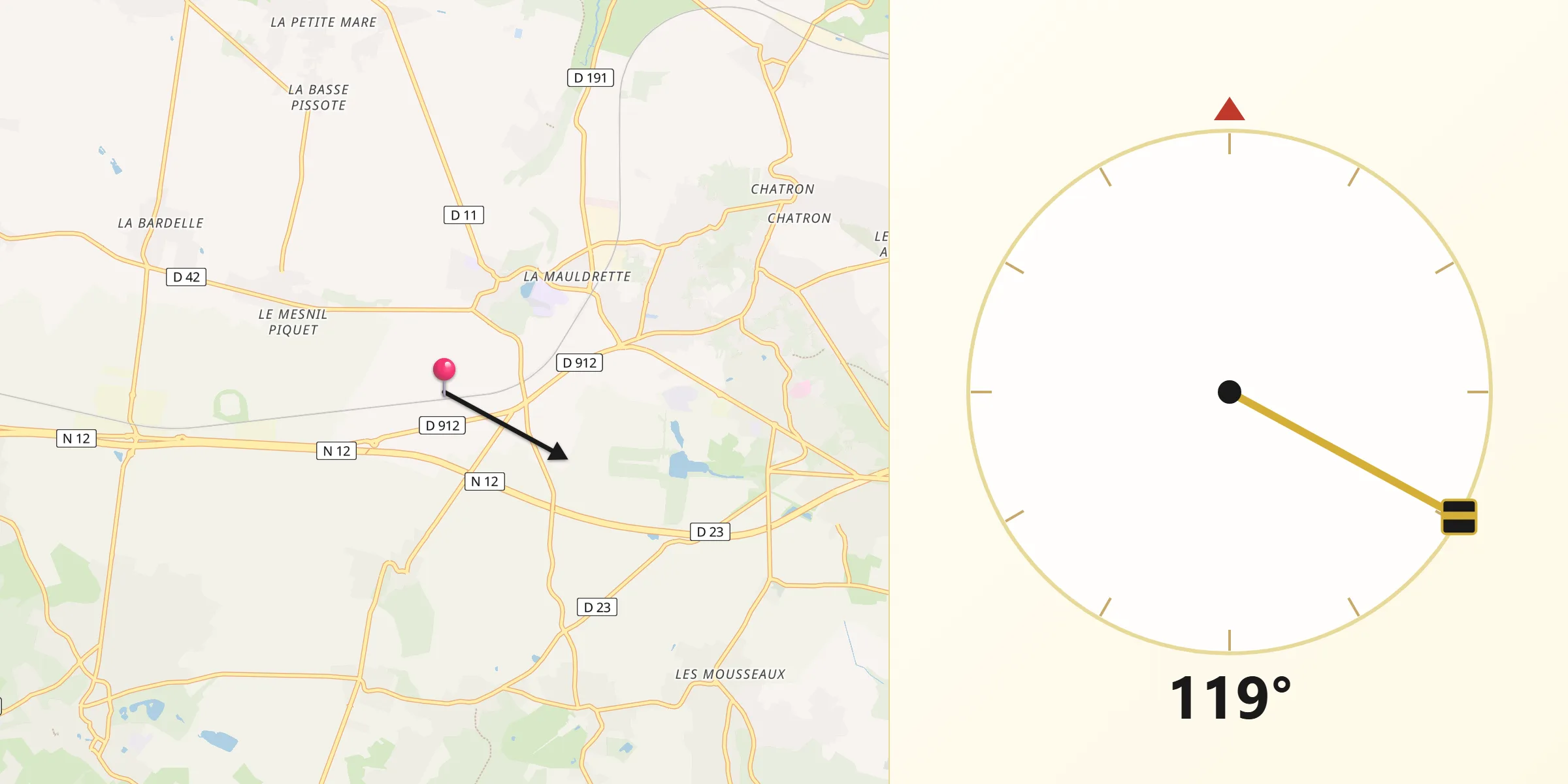 Direction vers la Qibla depuis Yvelines