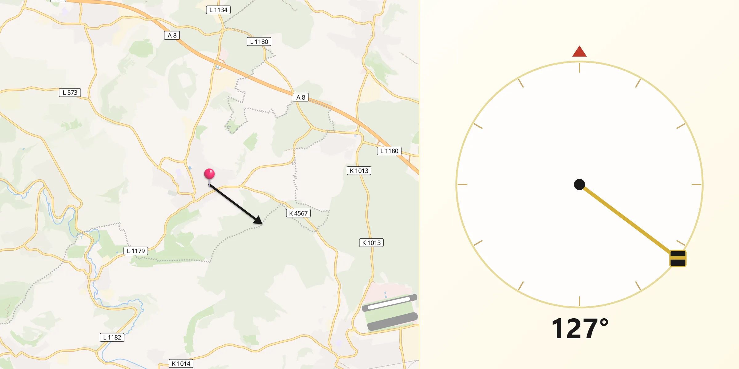 Qibla-Richtung von Heimsheim