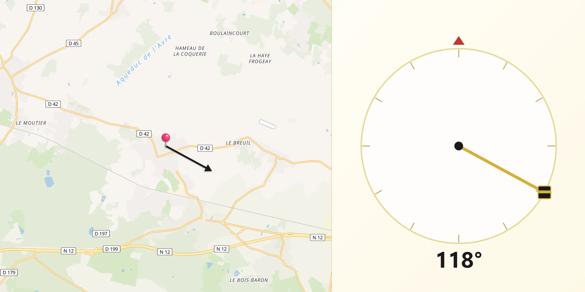 Direction vers la Qibla depuis Garancières