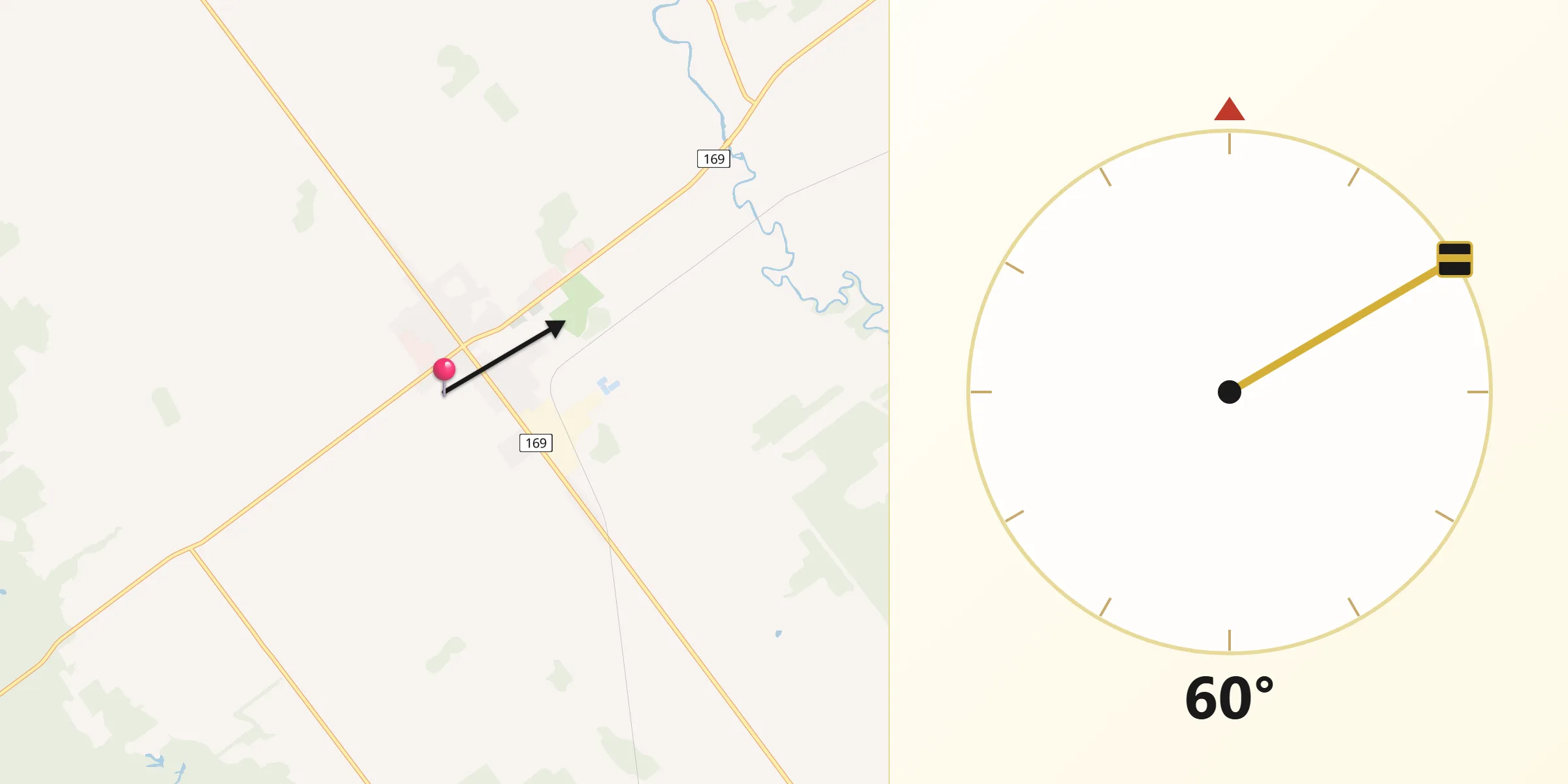 Qibla Direction from Normandin