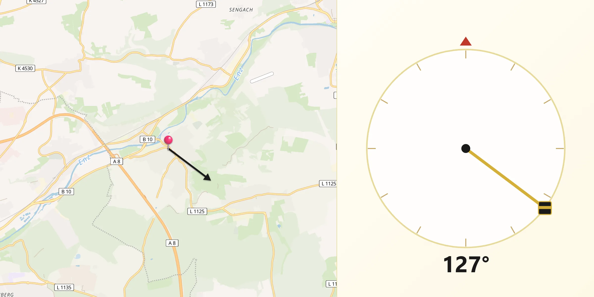 Qibla-Richtung von Niefern-Öschelbronn