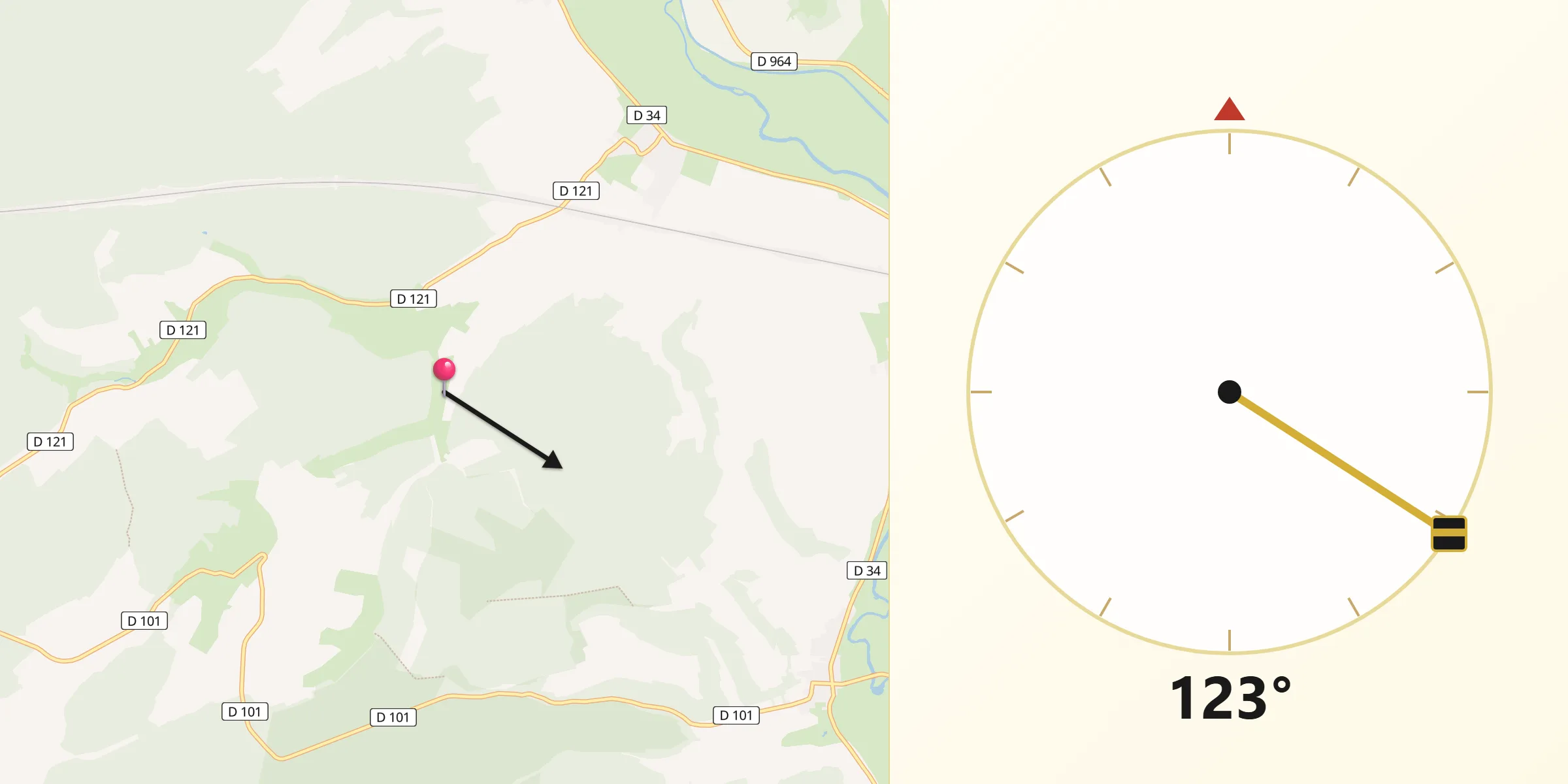 Direction vers la Qibla depuis Bannoncourt