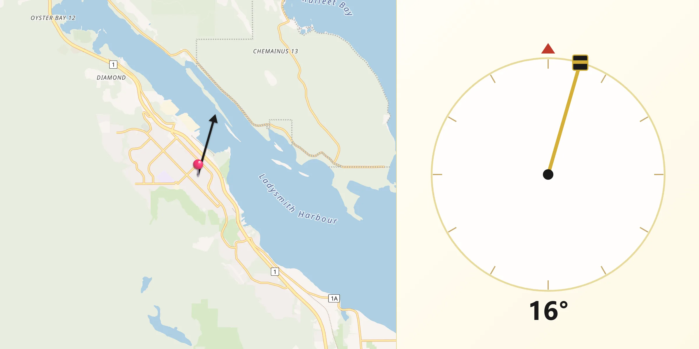Qibla Direction from Ladysmith