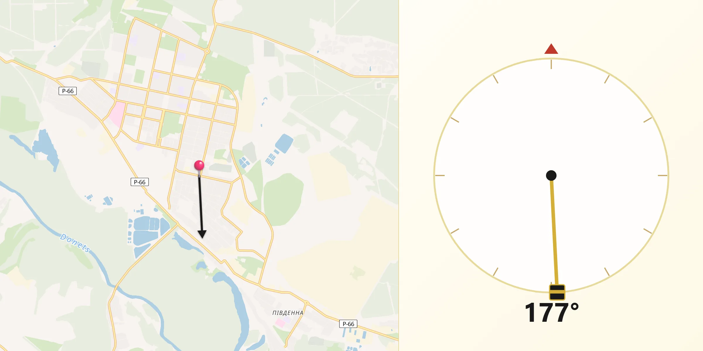 Направление Киблы из Рубежное