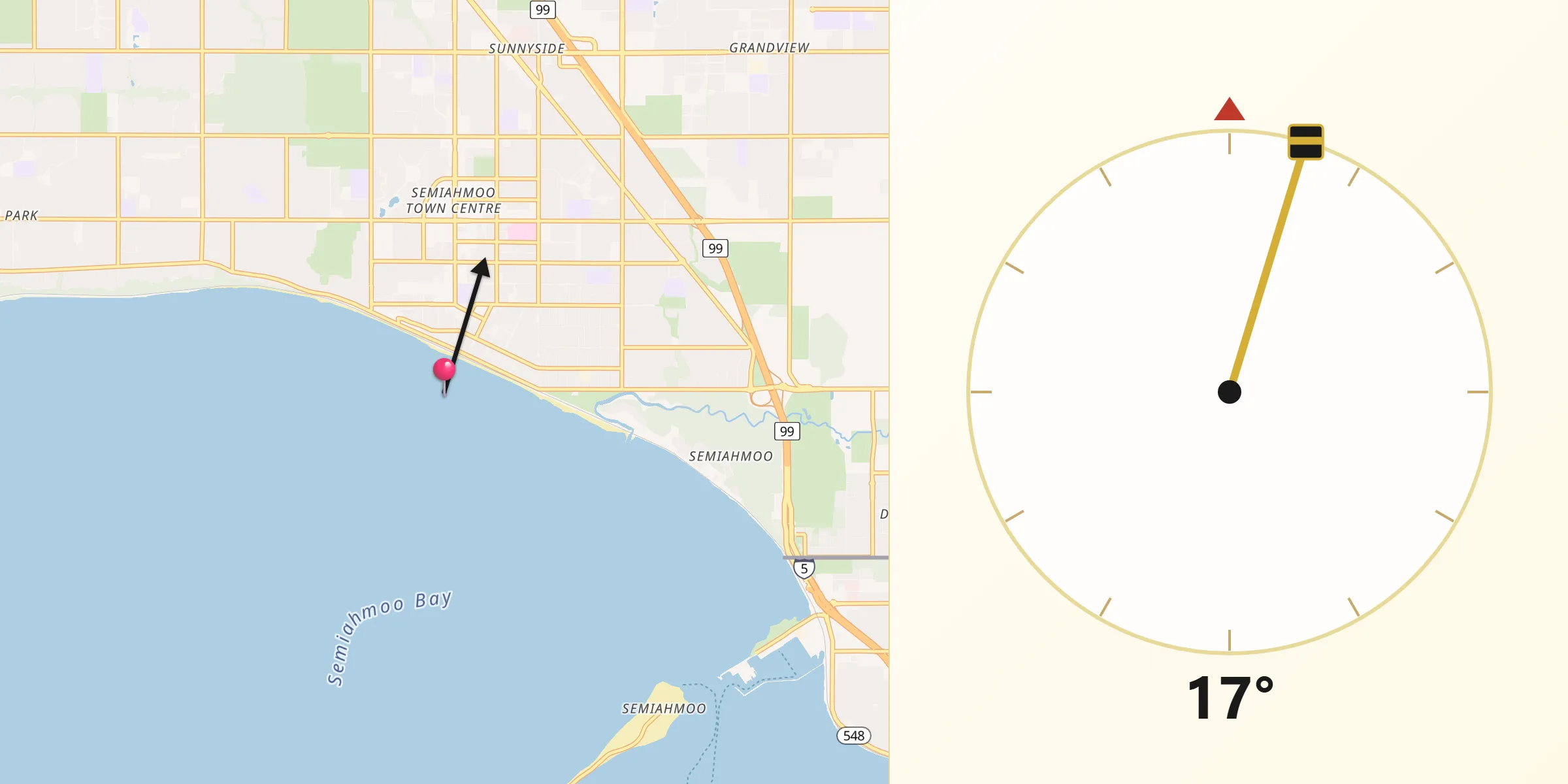 Qibla Direction from White Rock