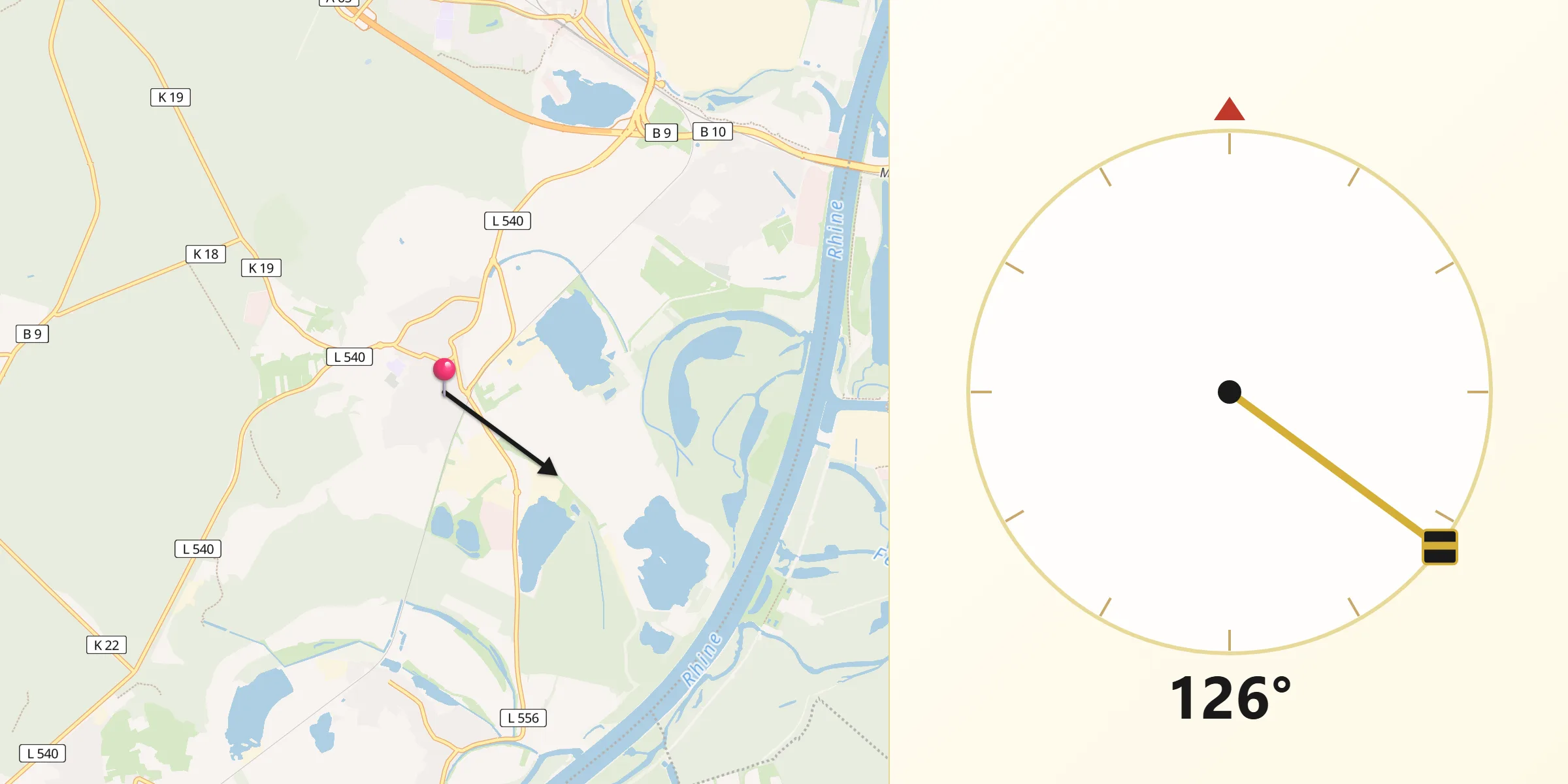 Qibla-Richtung von Hagenbach