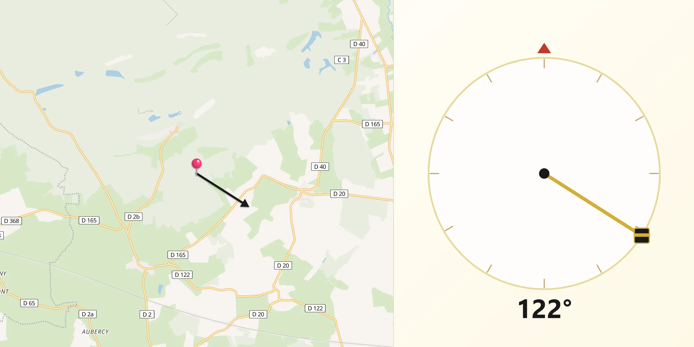 Direction vers la Qibla depuis Waly