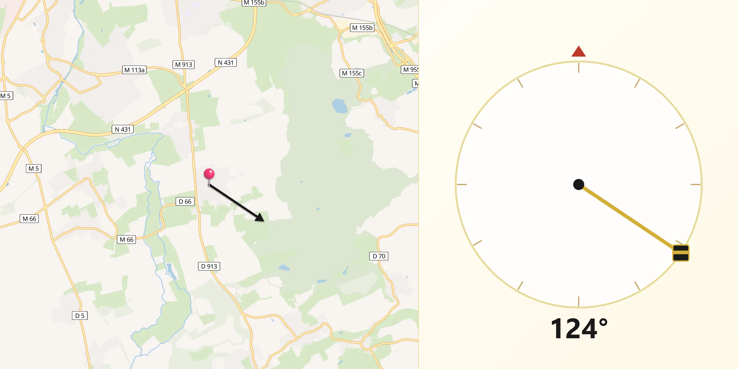 Direction vers la Qibla depuis Fleury