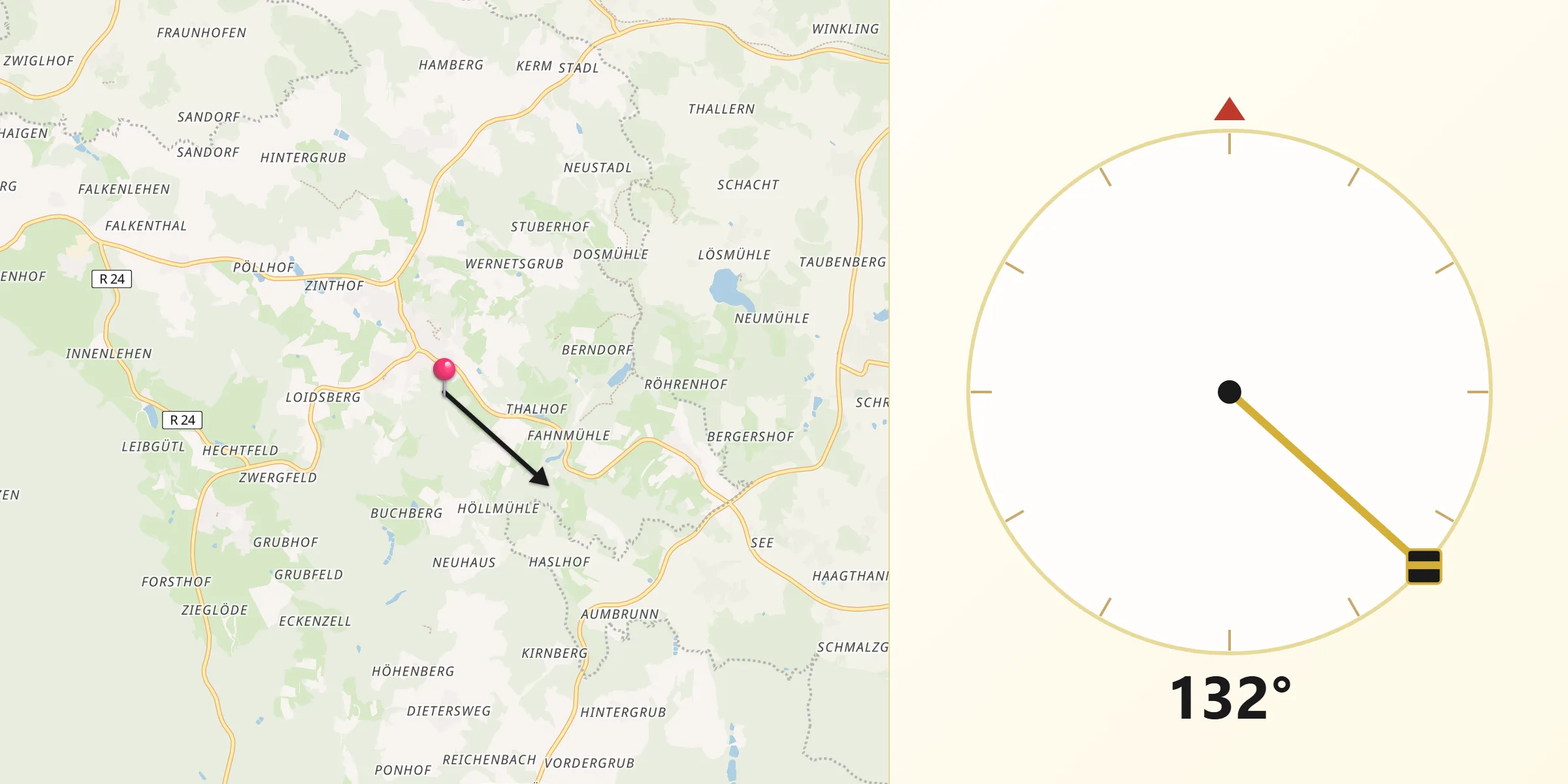 Qibla-Richtung von Brennberg