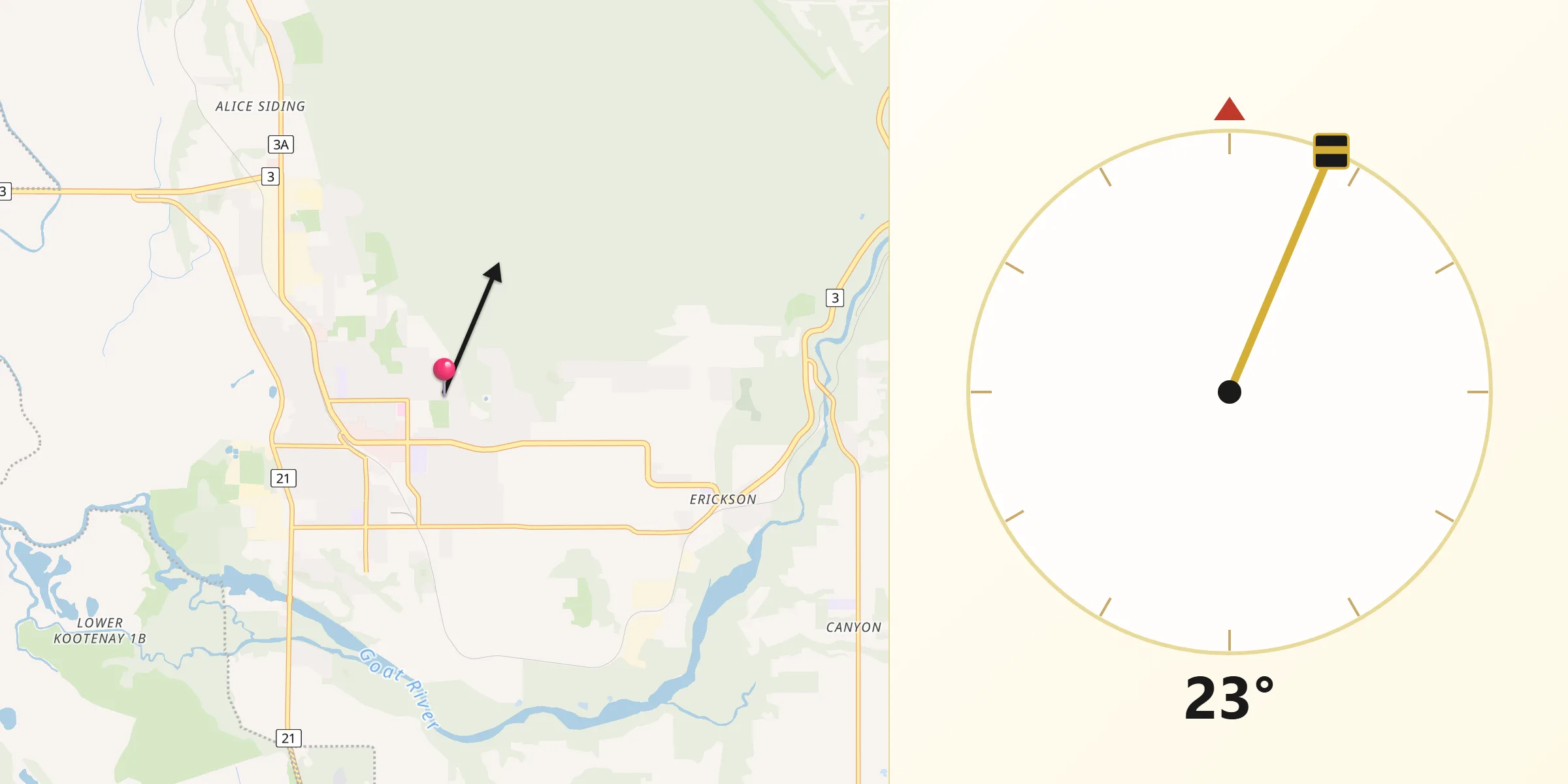 Qibla Direction from Creston