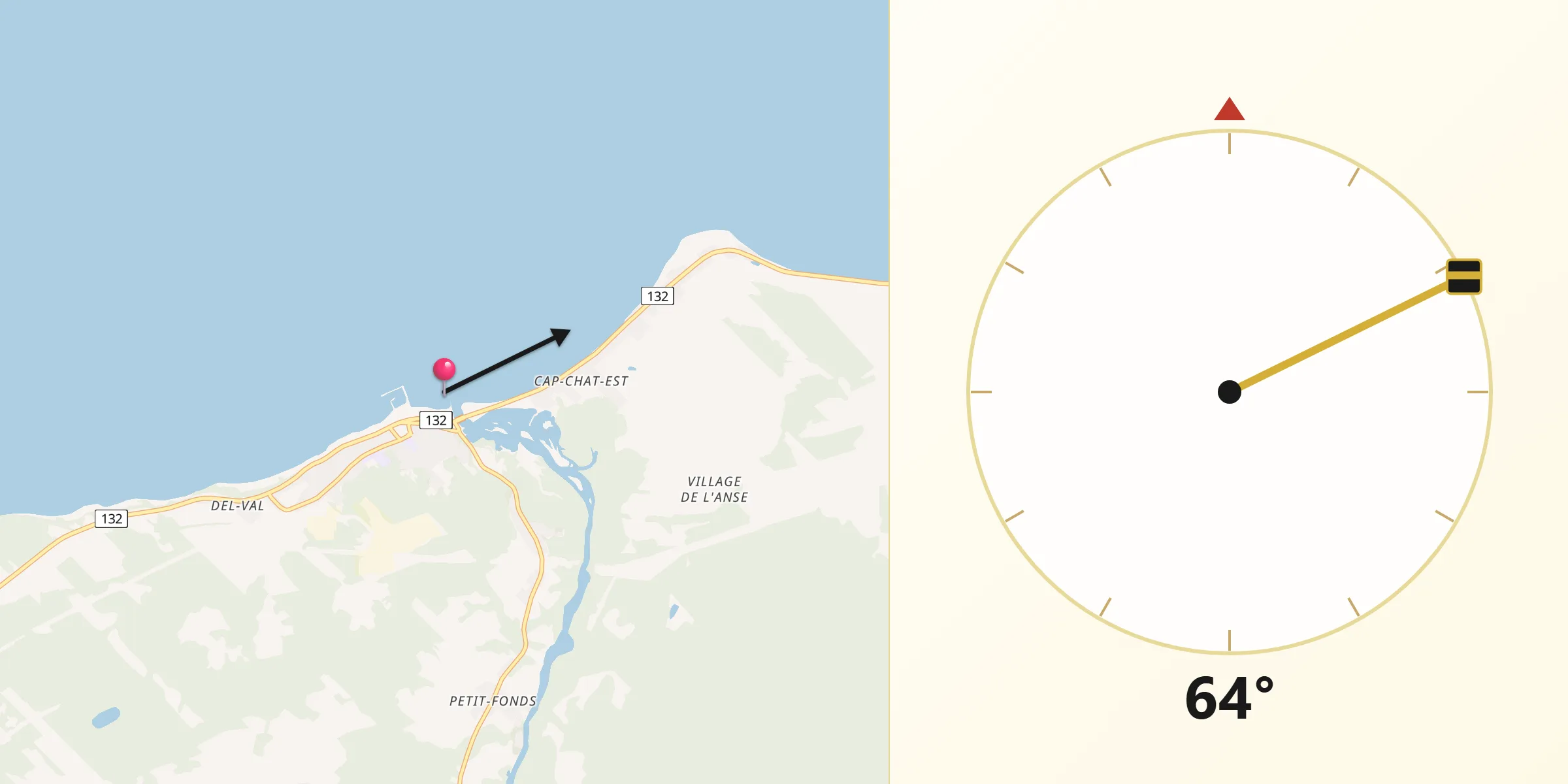 Qibla Direction from Cap-Chat