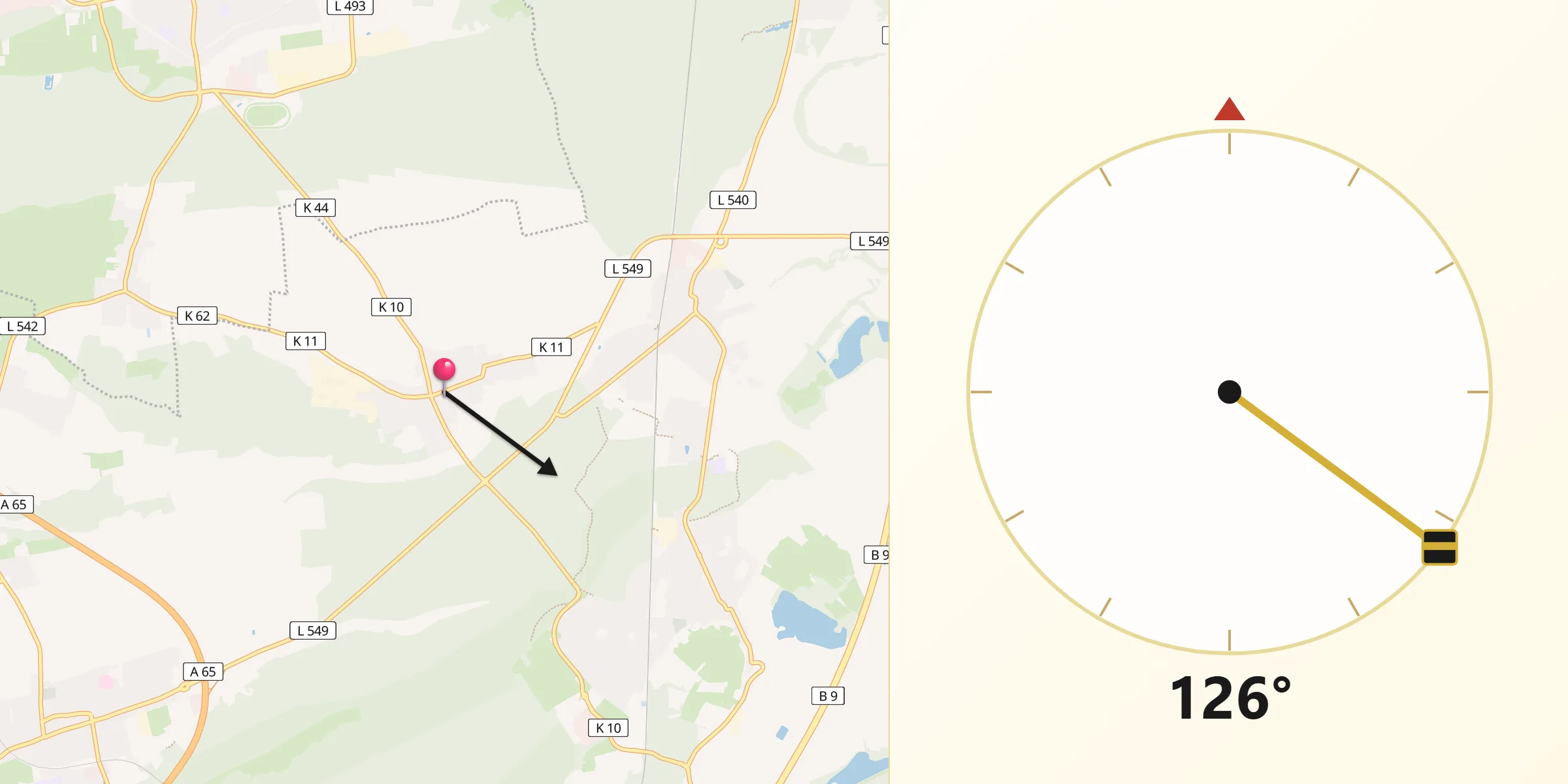 Qibla-Richtung von Hatzenbühl