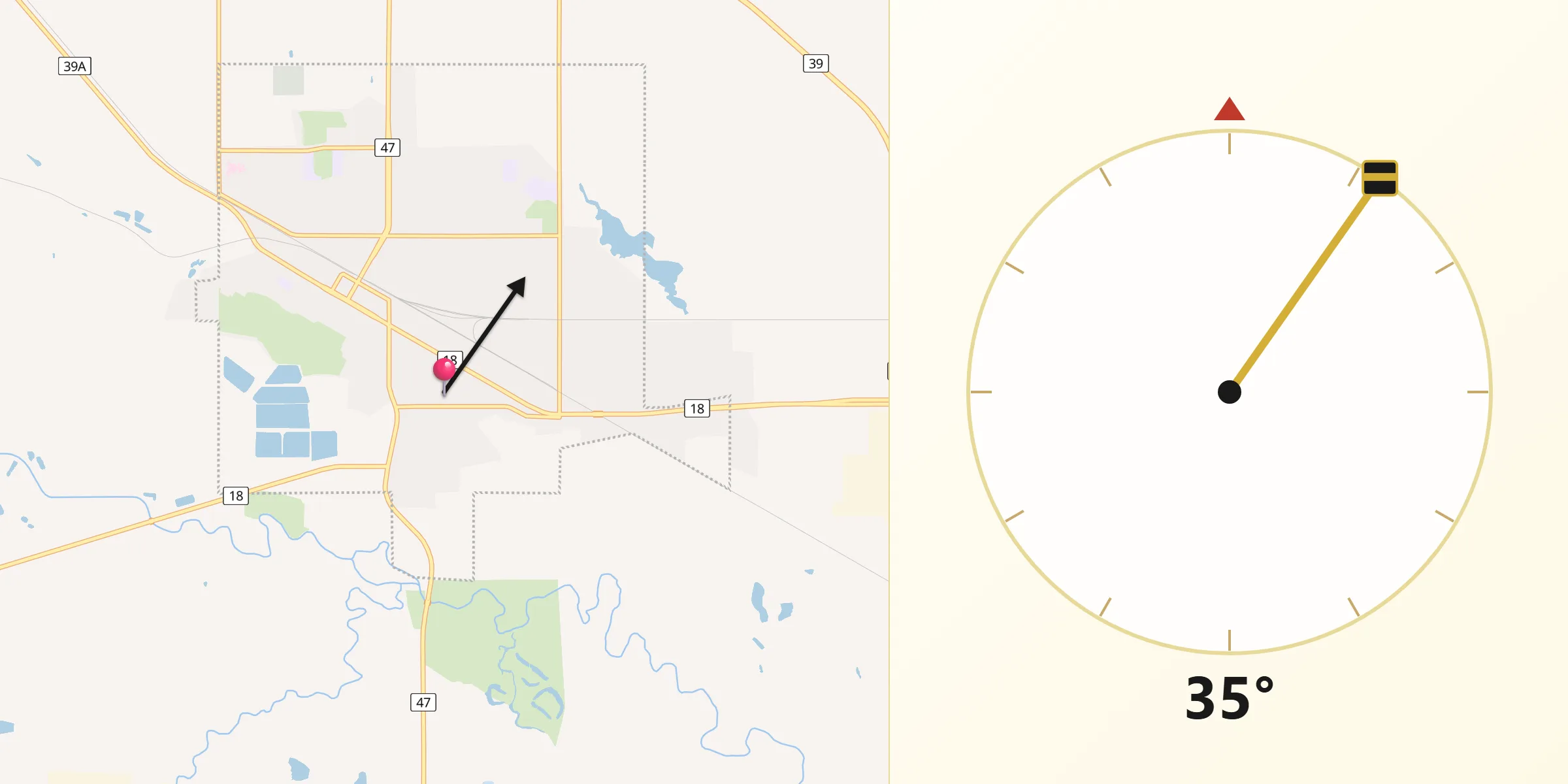 Qibla Direction from Estevan