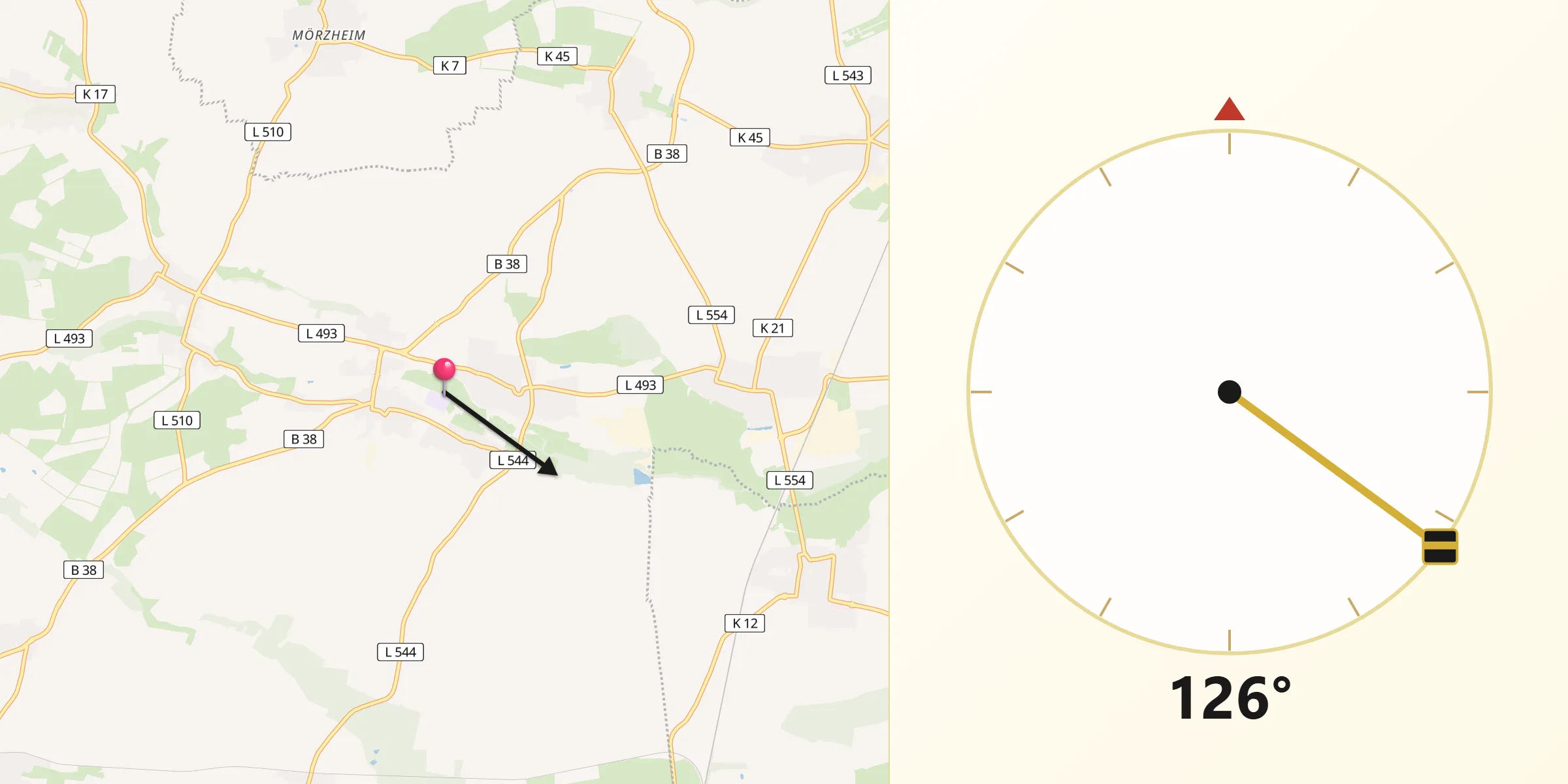 Qibla-Richtung von Billigheim-Ingenheim