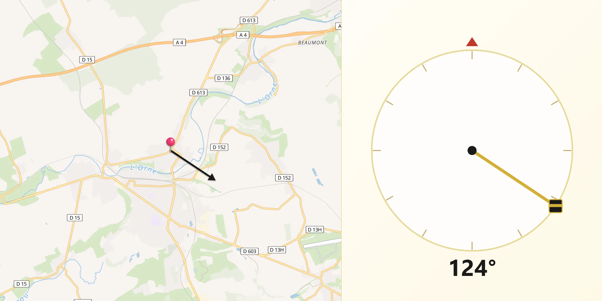 Direction vers la Qibla depuis Labry