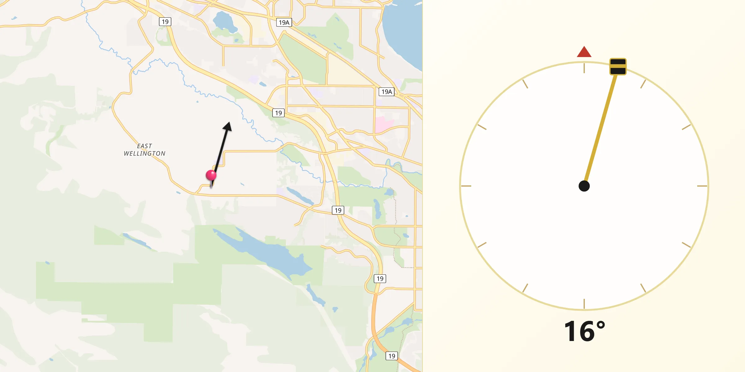 Qibla Direction from East Wellington