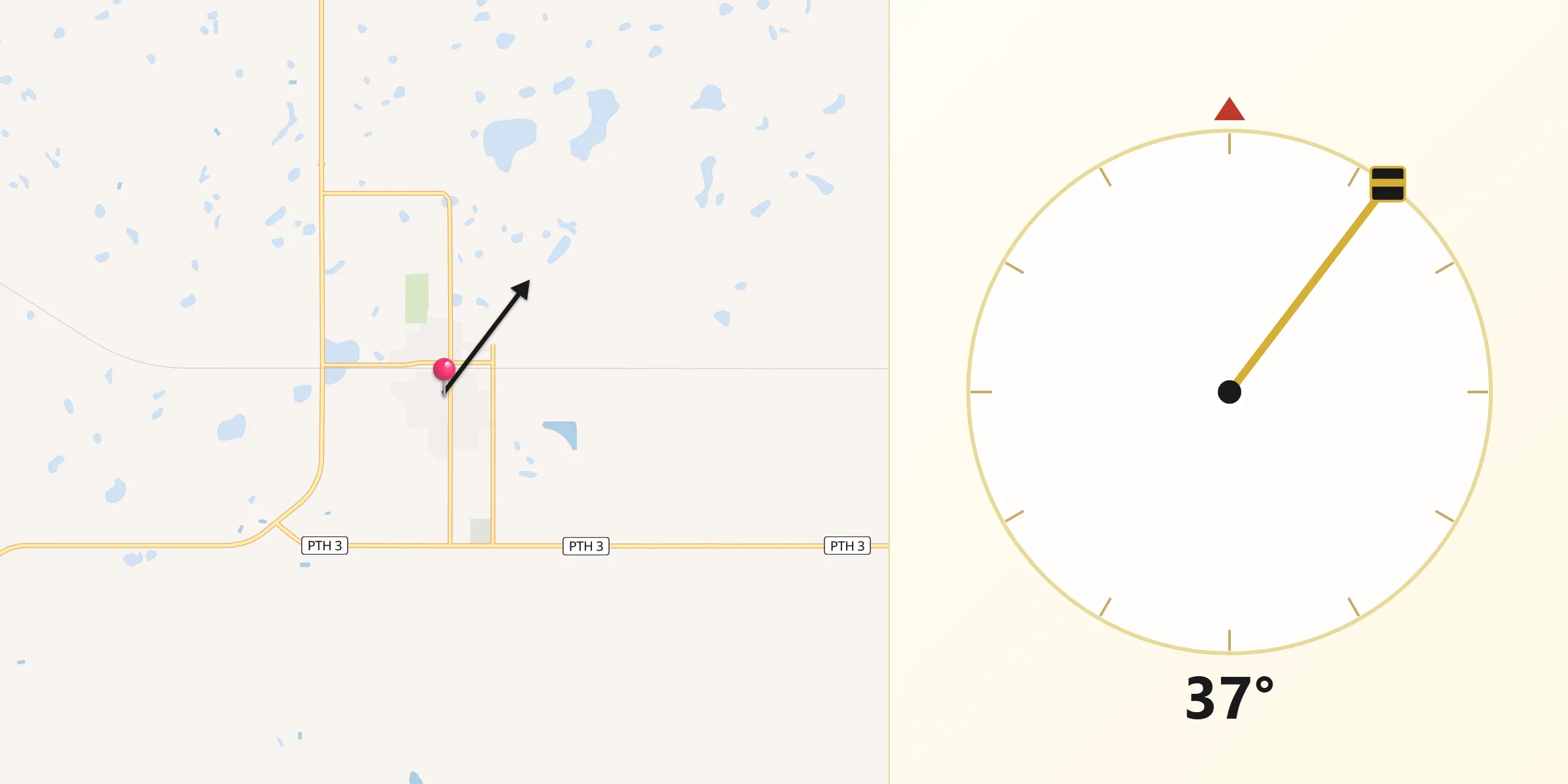 Qibla Direction from Deloraine