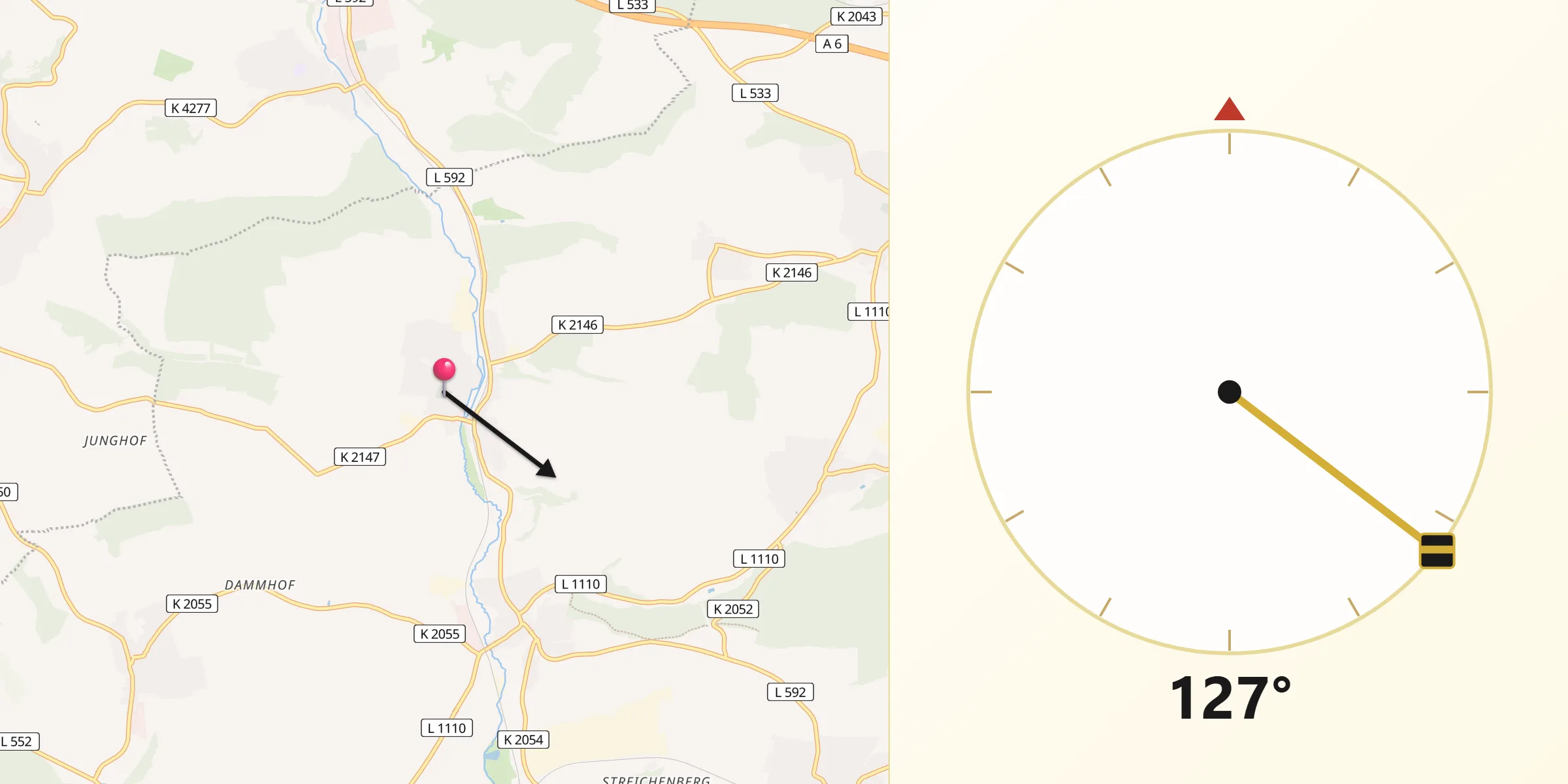 Qibla-Richtung von Ittlingen