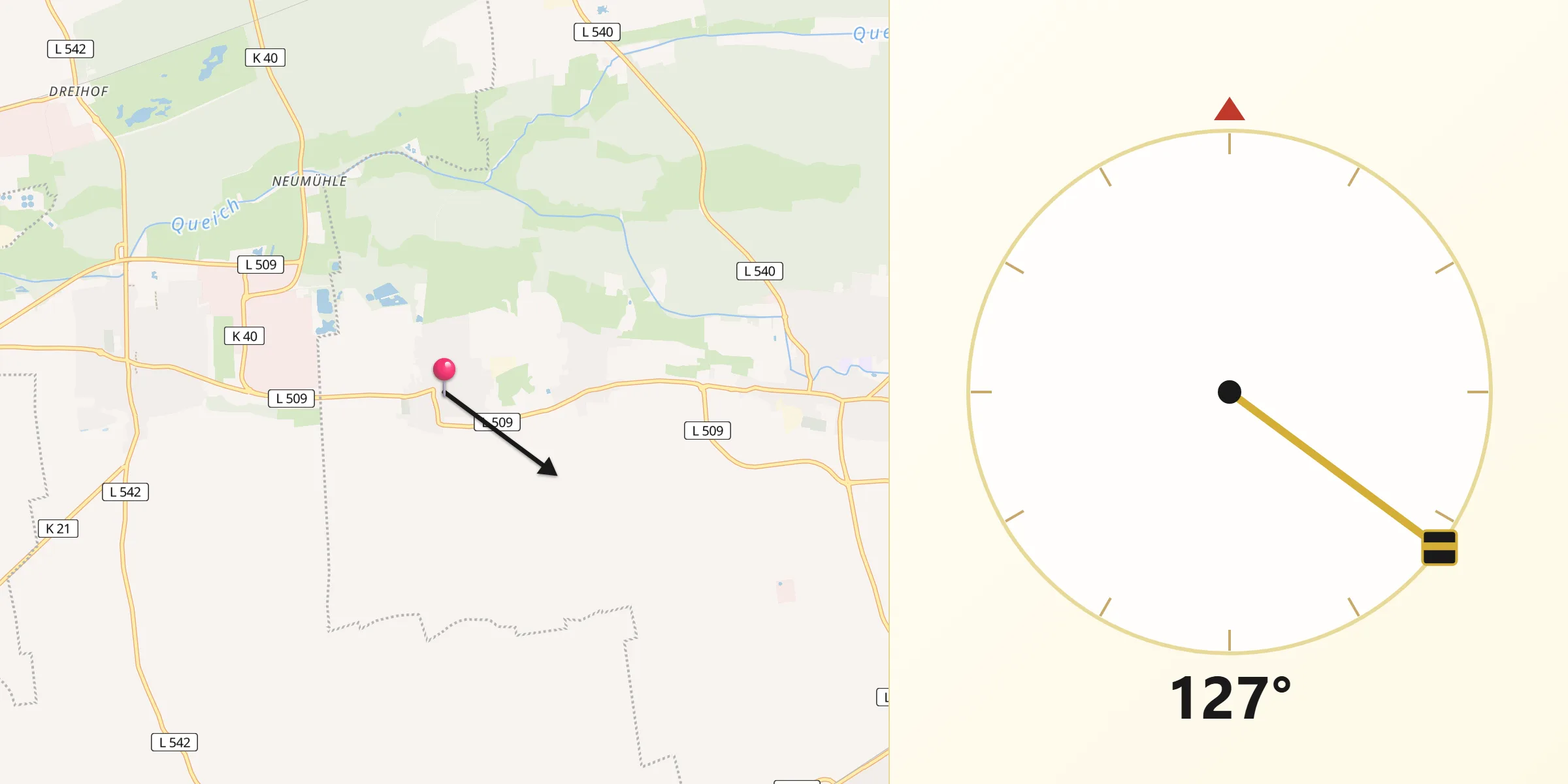 Qibla-Richtung von Ottersheim