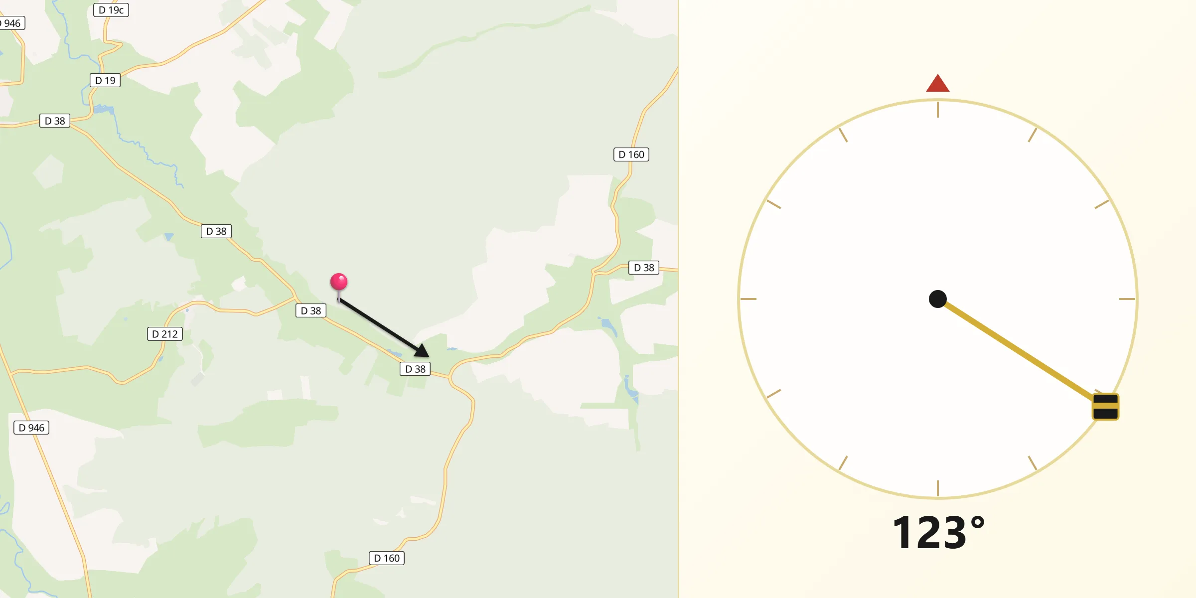 Direction vers la Qibla depuis Avocourt