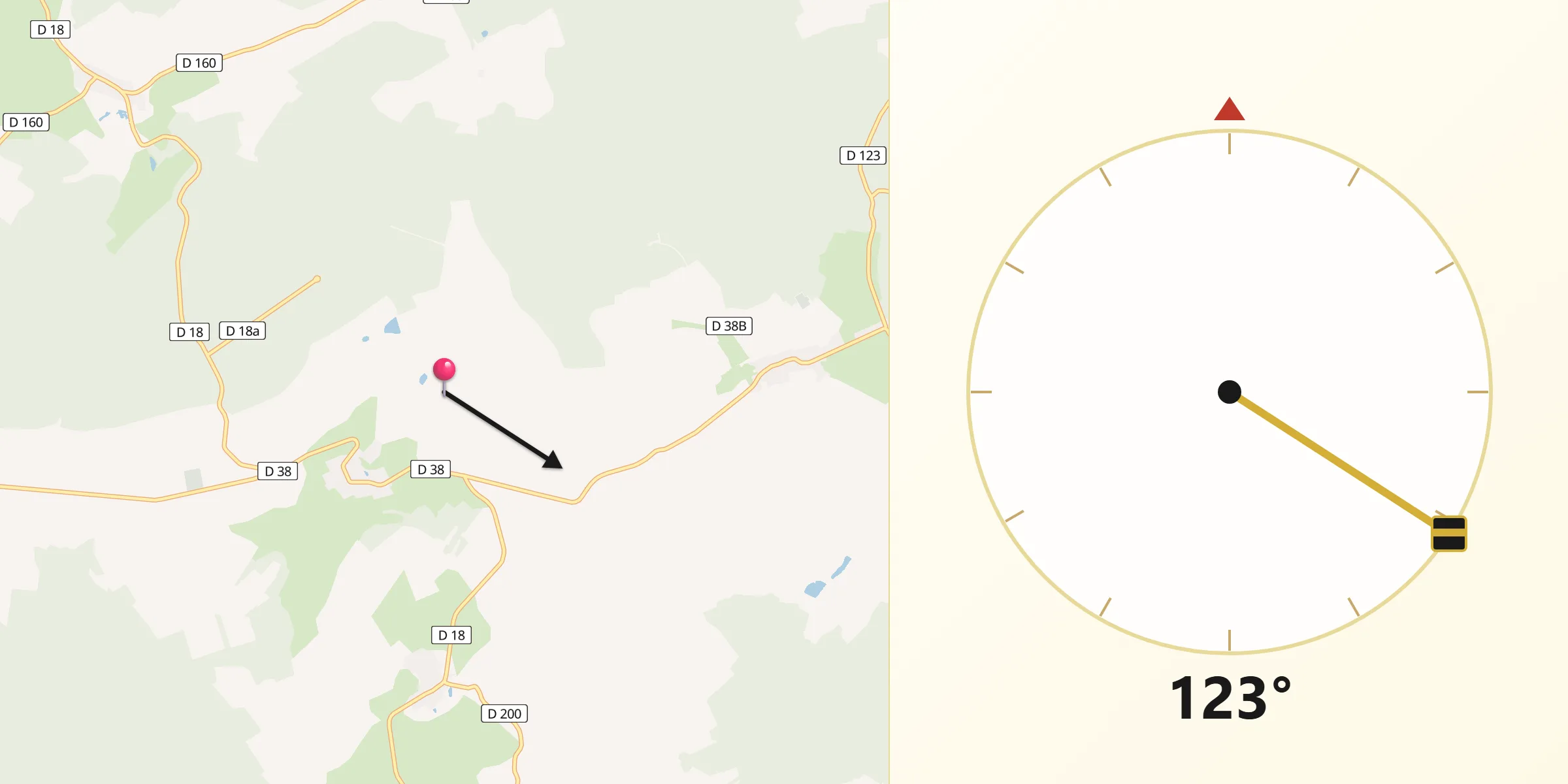 Direction vers la Qibla depuis Chattancourt