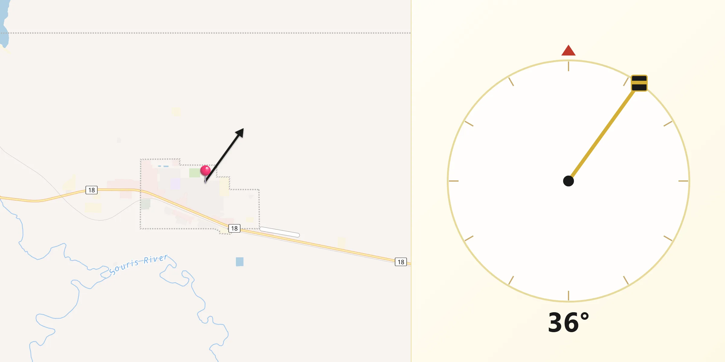 Qibla Direction from Oxbow