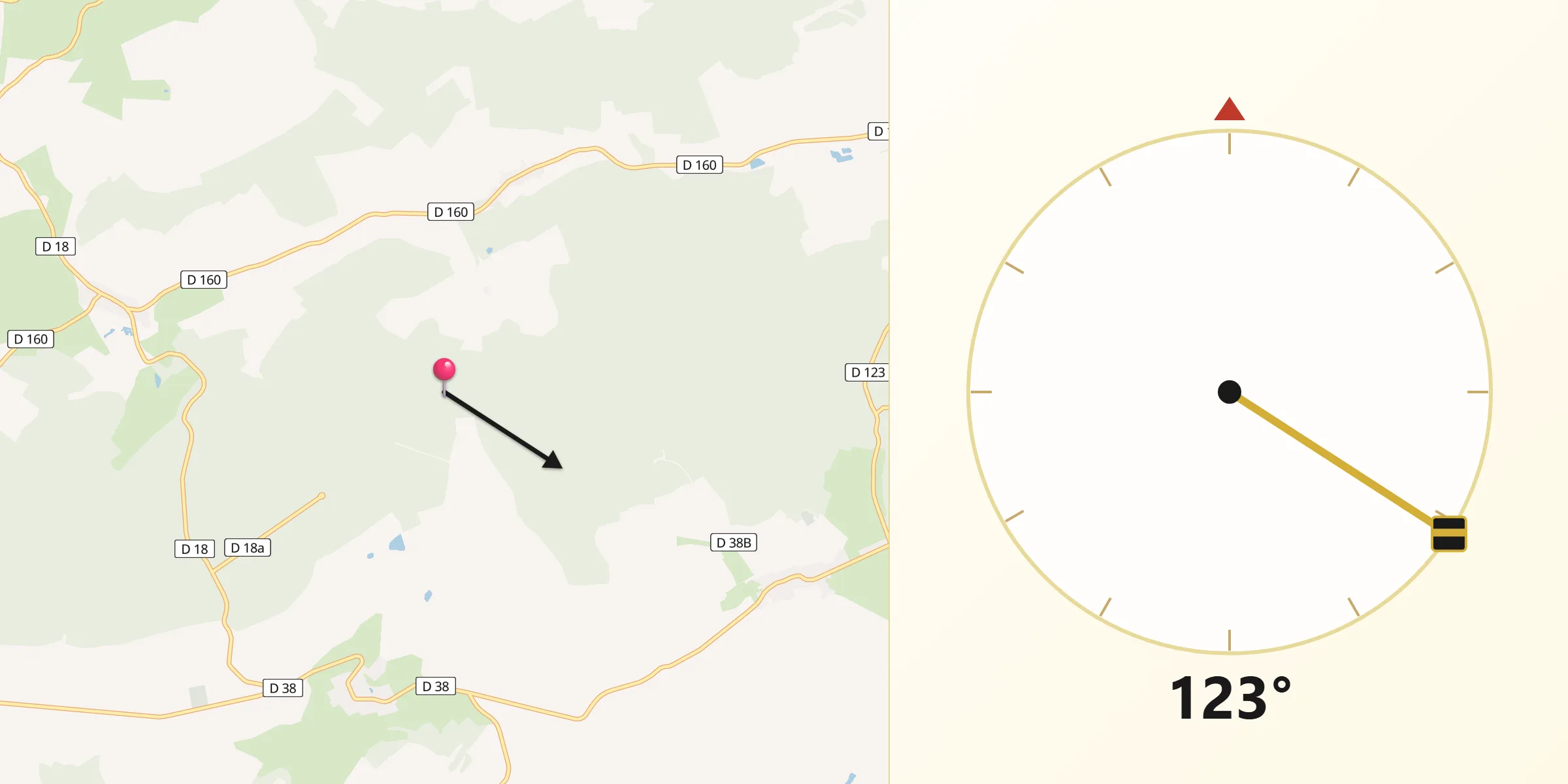 Direction vers la Qibla depuis Cumières-le-Mort-Homme