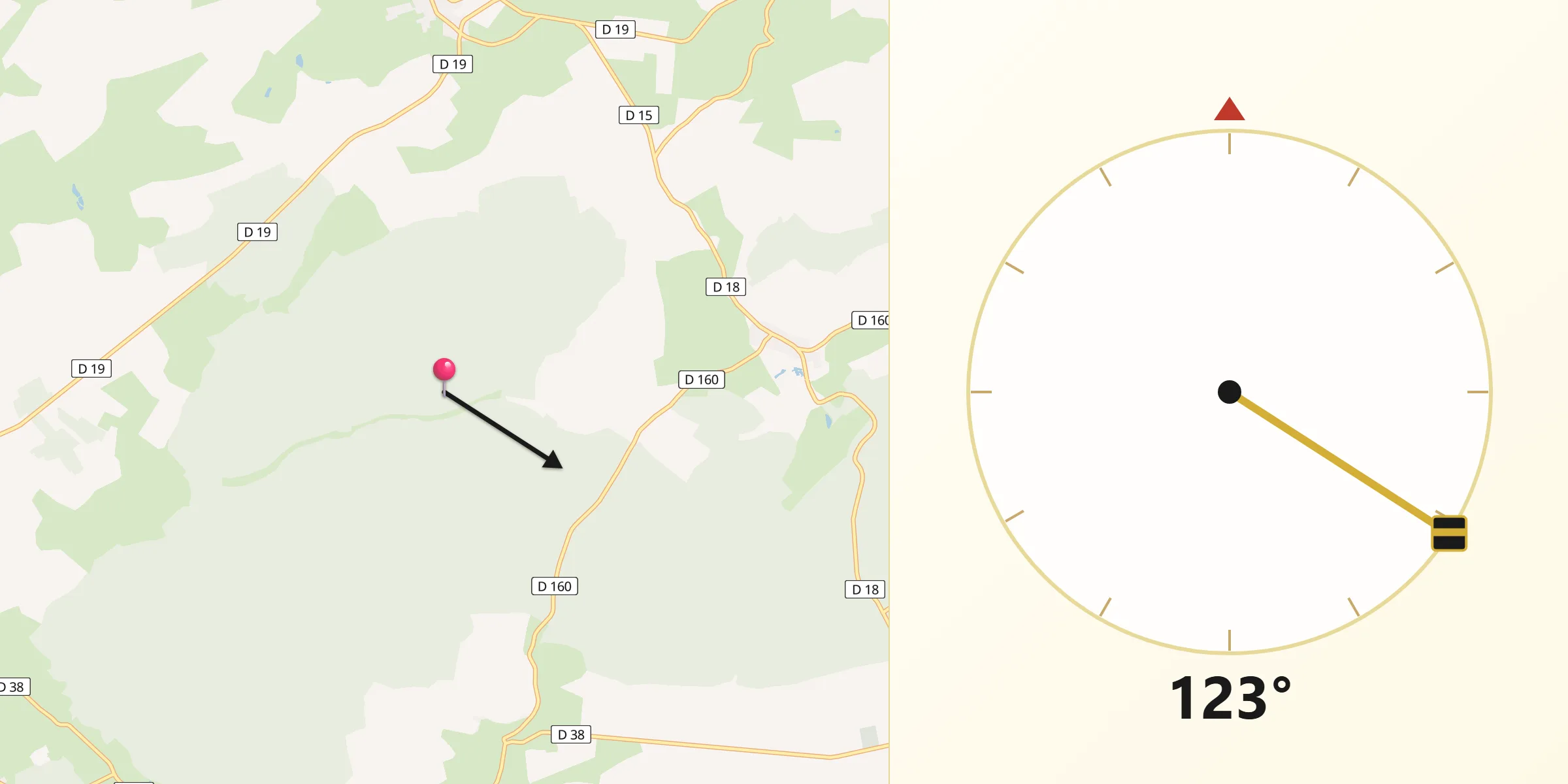 Direction vers la Qibla depuis Malancourt