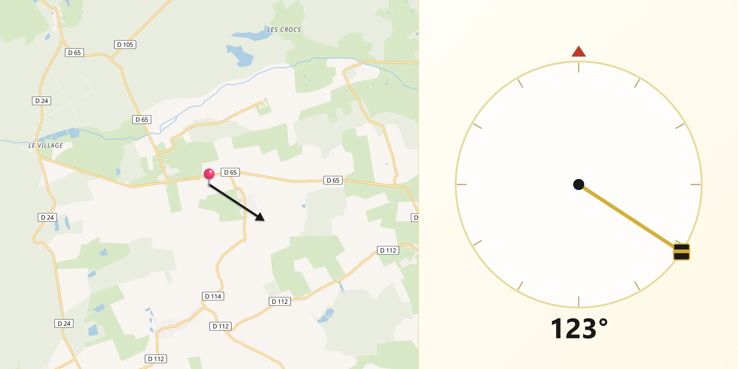 Direction vers la Qibla depuis Mogeville