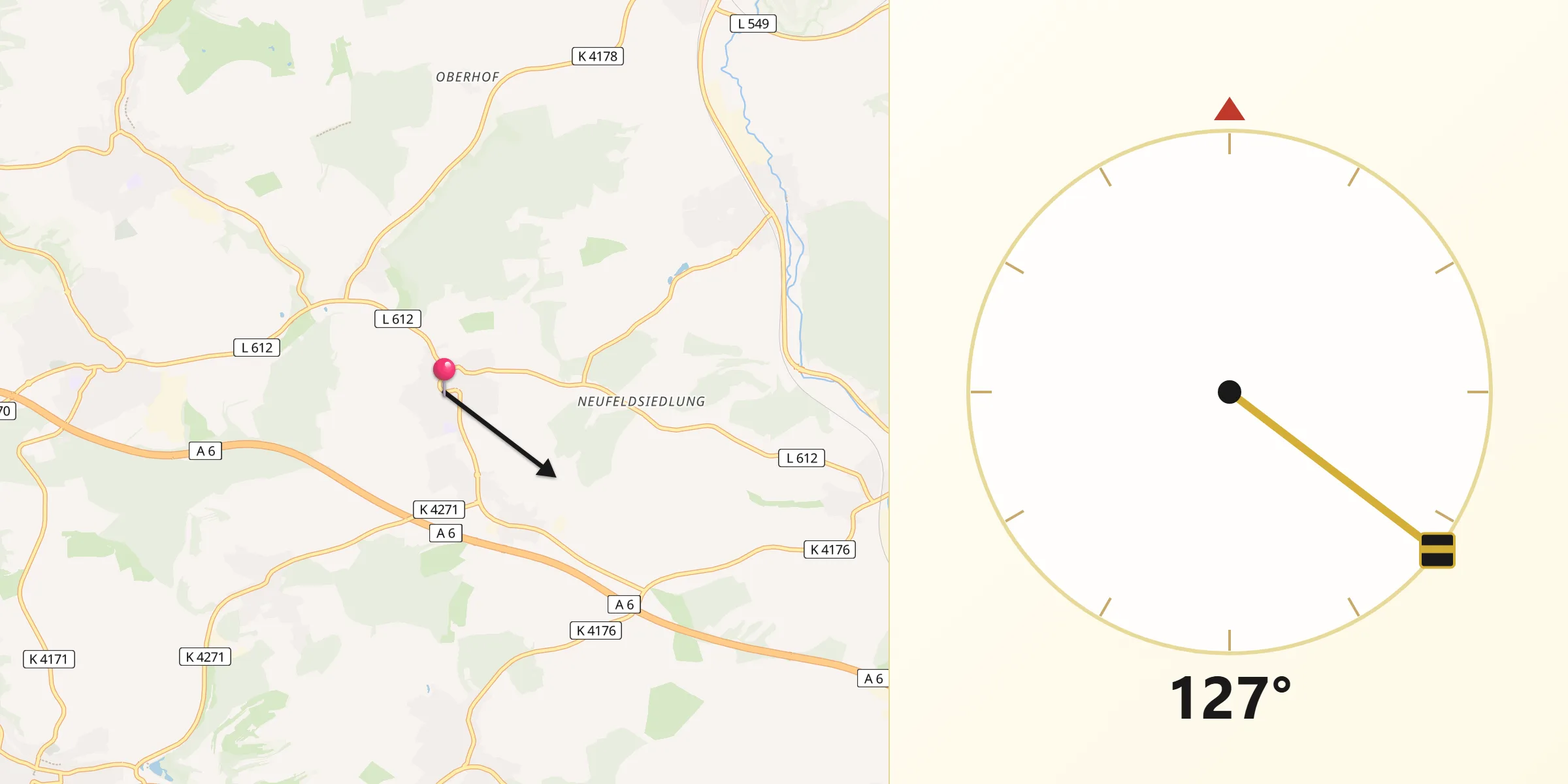 Qibla-Richtung von Horrenberg