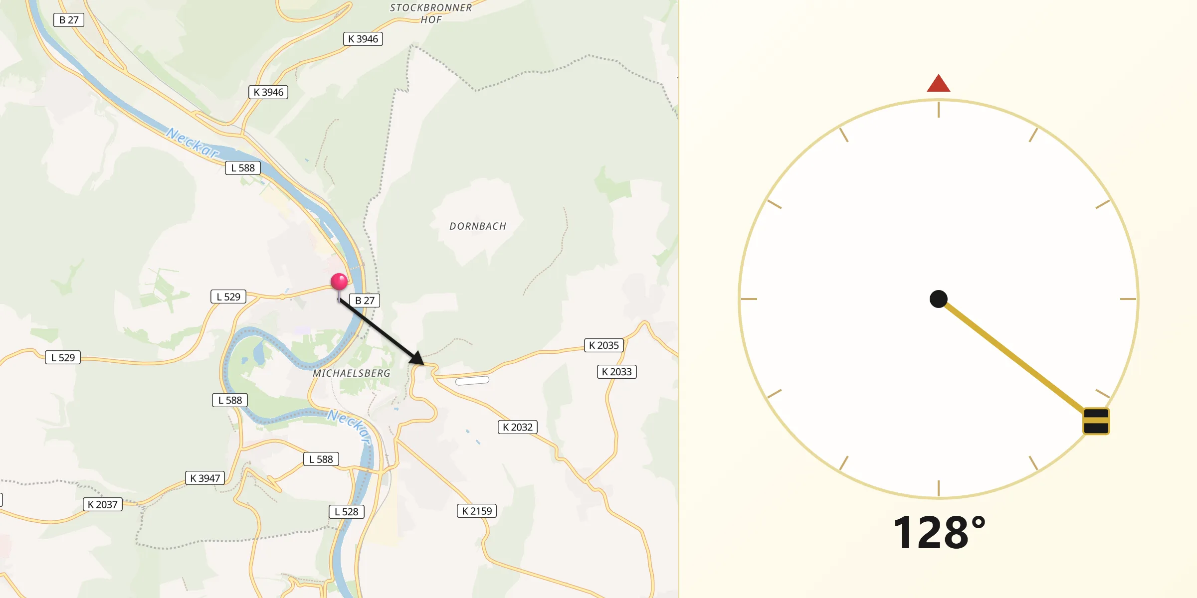 Qibla-Richtung von Haßmersheim
