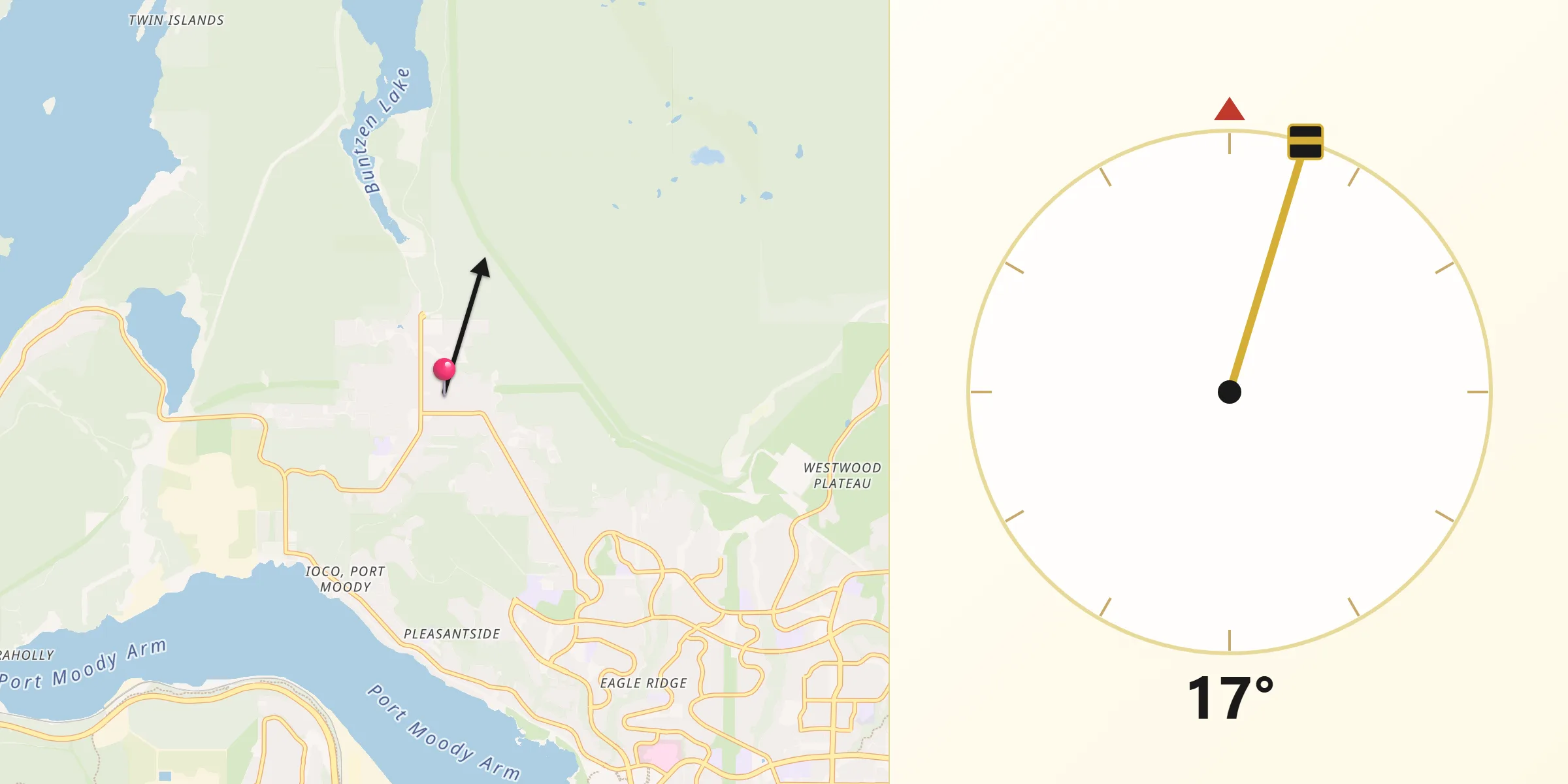 Qibla Direction from Anmore