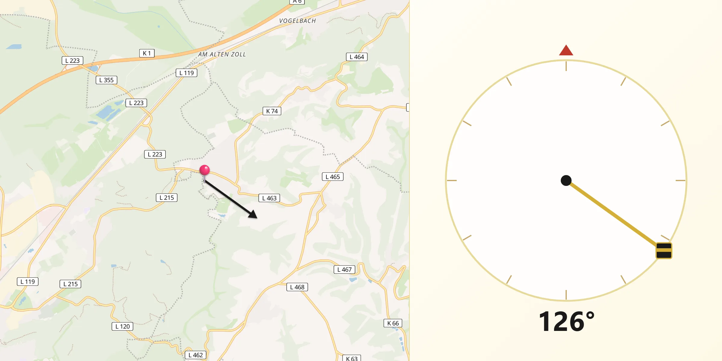 Qibla-Richtung von Bechhofen