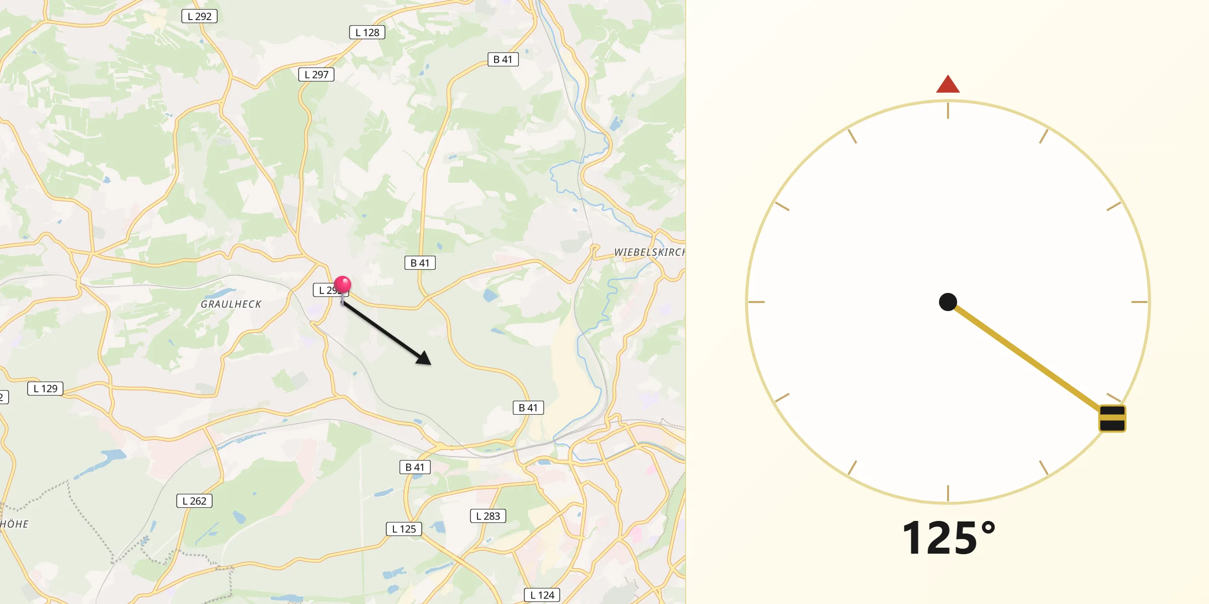 Qibla-Richtung von Schiffweiler