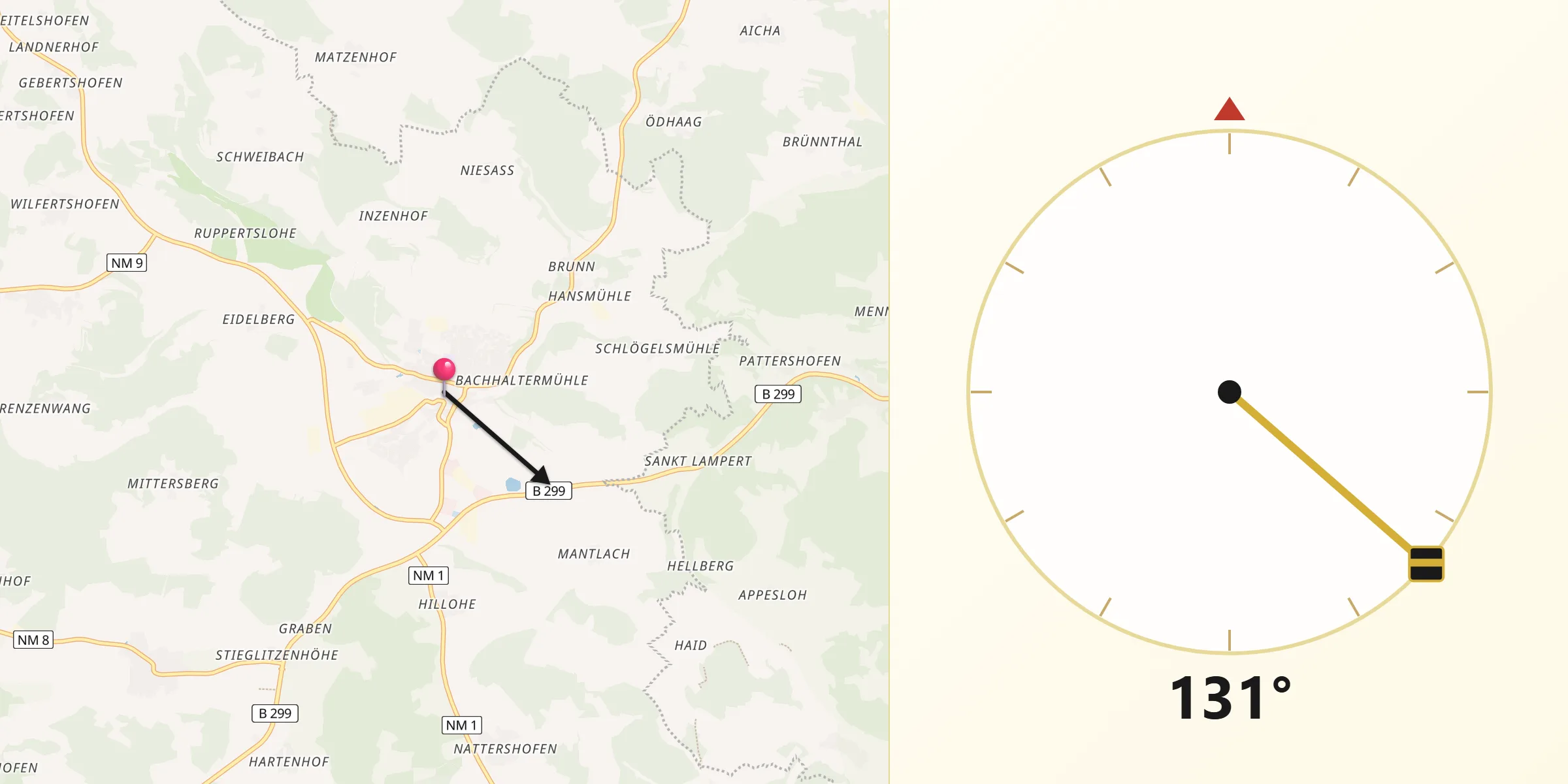 Qibla-Richtung von Lauterhofen