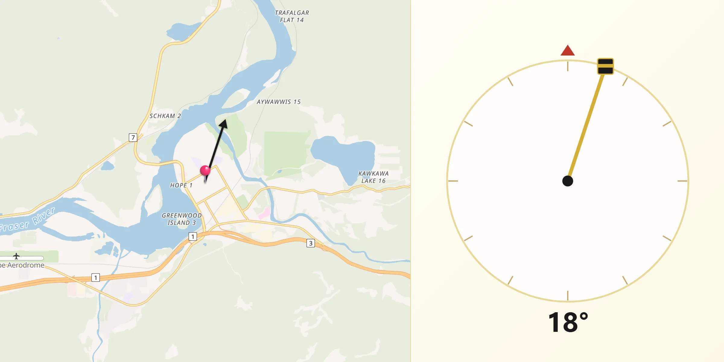 Qibla Direction from Hope