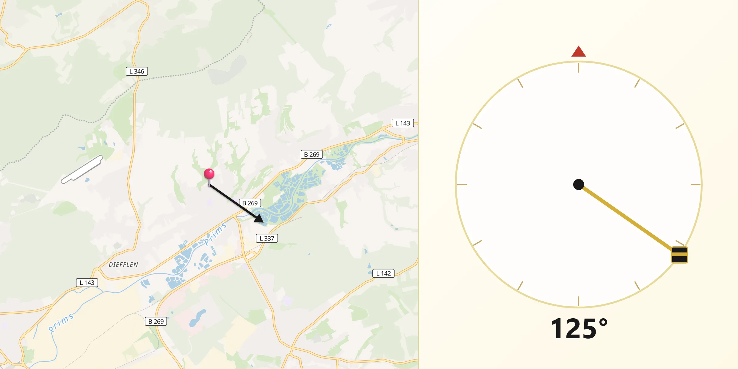 Qibla-Richtung von Nalbach